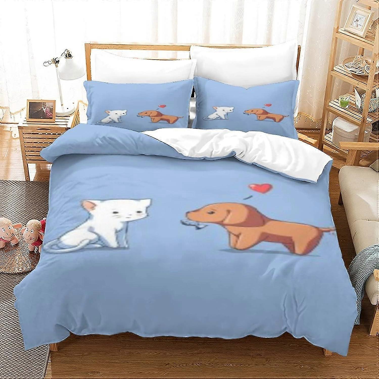 Animal Art 3D Print Duvet Cover Bedding Sets with Zipper Soft Microfiber Bedspread Cover for All Ages
