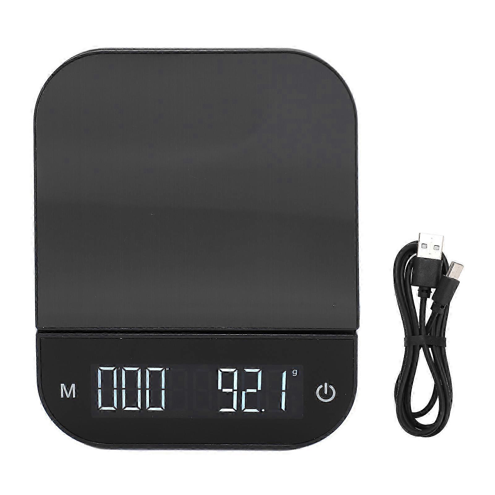 Kitchen Scale 0.1g to 6.6lb LED Display Touch Control Tare Function Automatic Timing for Family Cooking