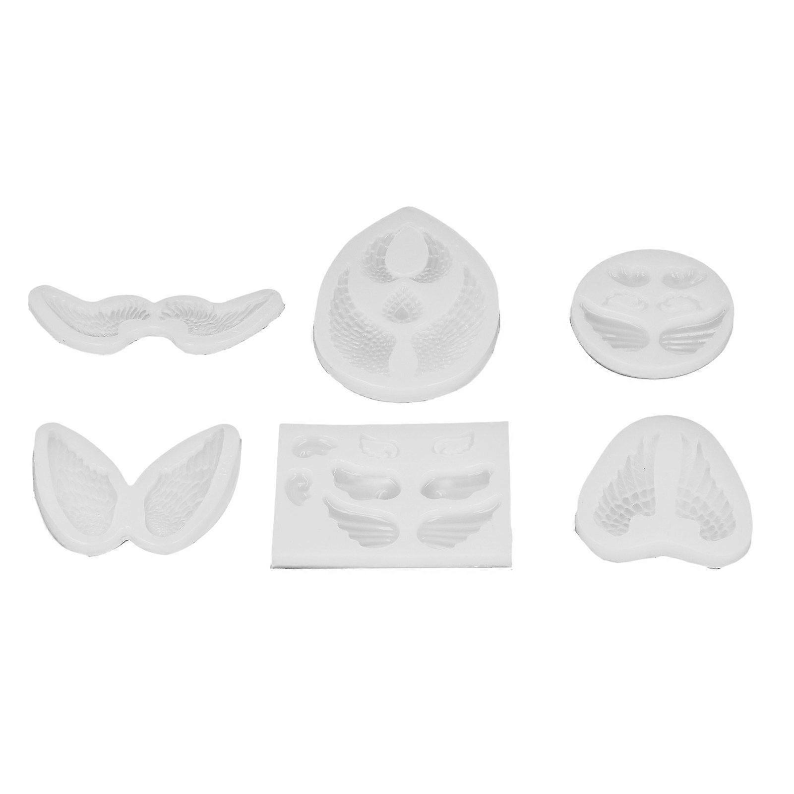 2025 Latest Model  6Pcs Silicone Mold Angel Wing Shape Flexible Soft Reusable