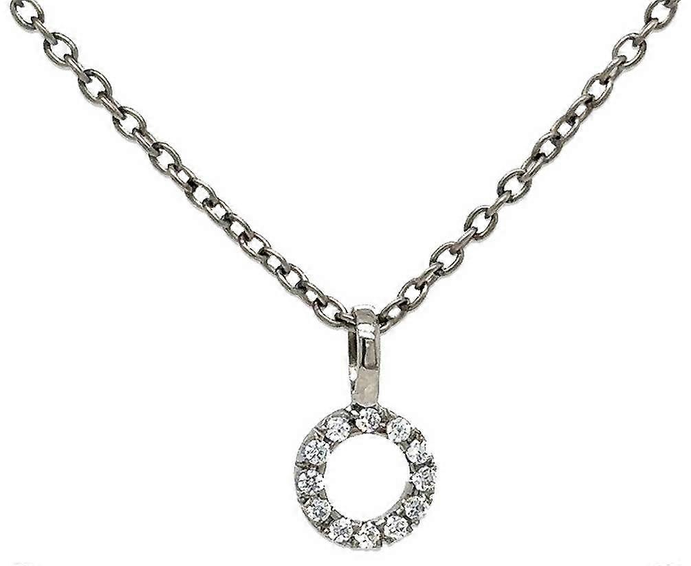 Ti2 Titanium Circle Diamond Pendant - Silver