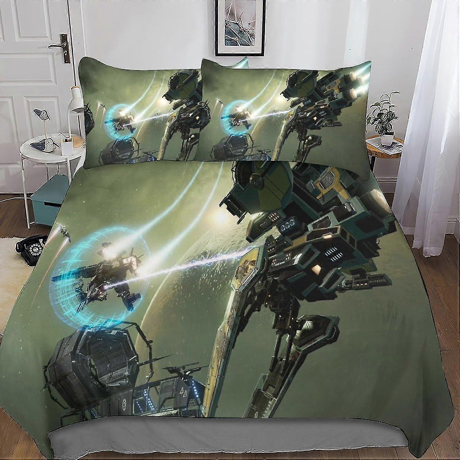 Star Wars Themed Bedding Set Soft Microfiber Hidden Zipper Quilt Cover Print Design for Kids and Adults 3-Piece Duvet Cover Sets