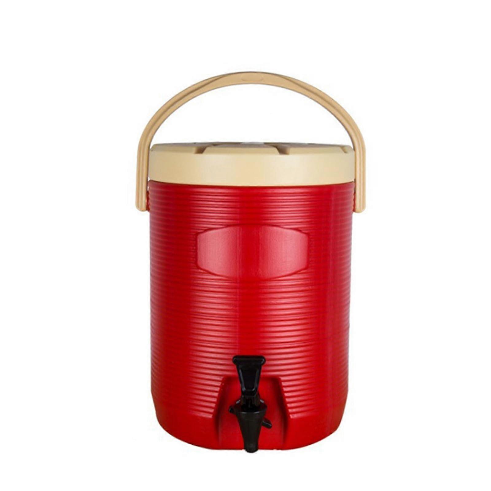 Isolated drink dispenser with tap, insulated stainless steel barrel with handle, doublewalled drink dispenser/Red/13L 13L Red
