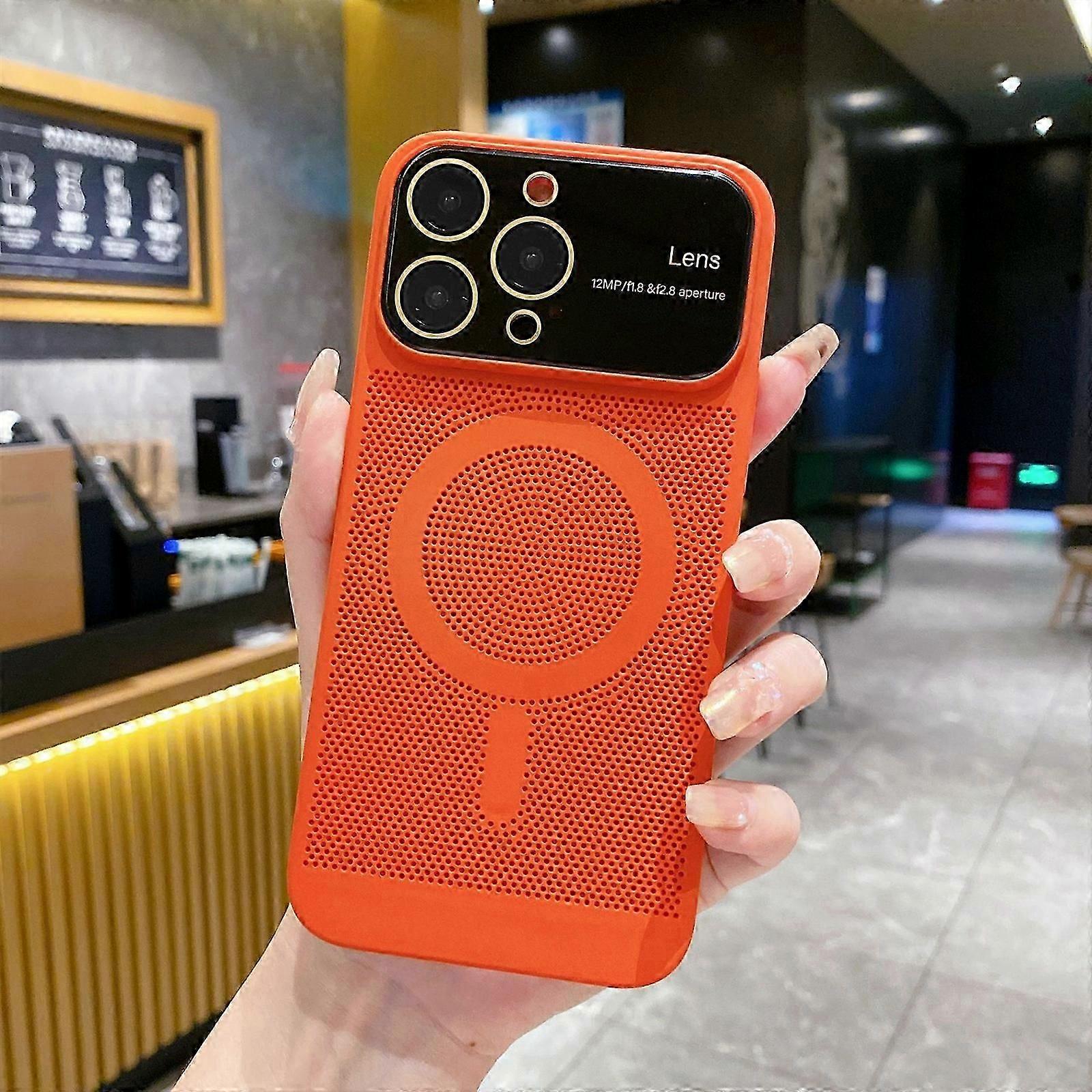 Heat Dissipation Case for iPhone 15 Pro Max/15 Ultra 6.7 Case with MagSafe Mesh Breathable Cooling Magnetic Case, Full Camera Lens Protector