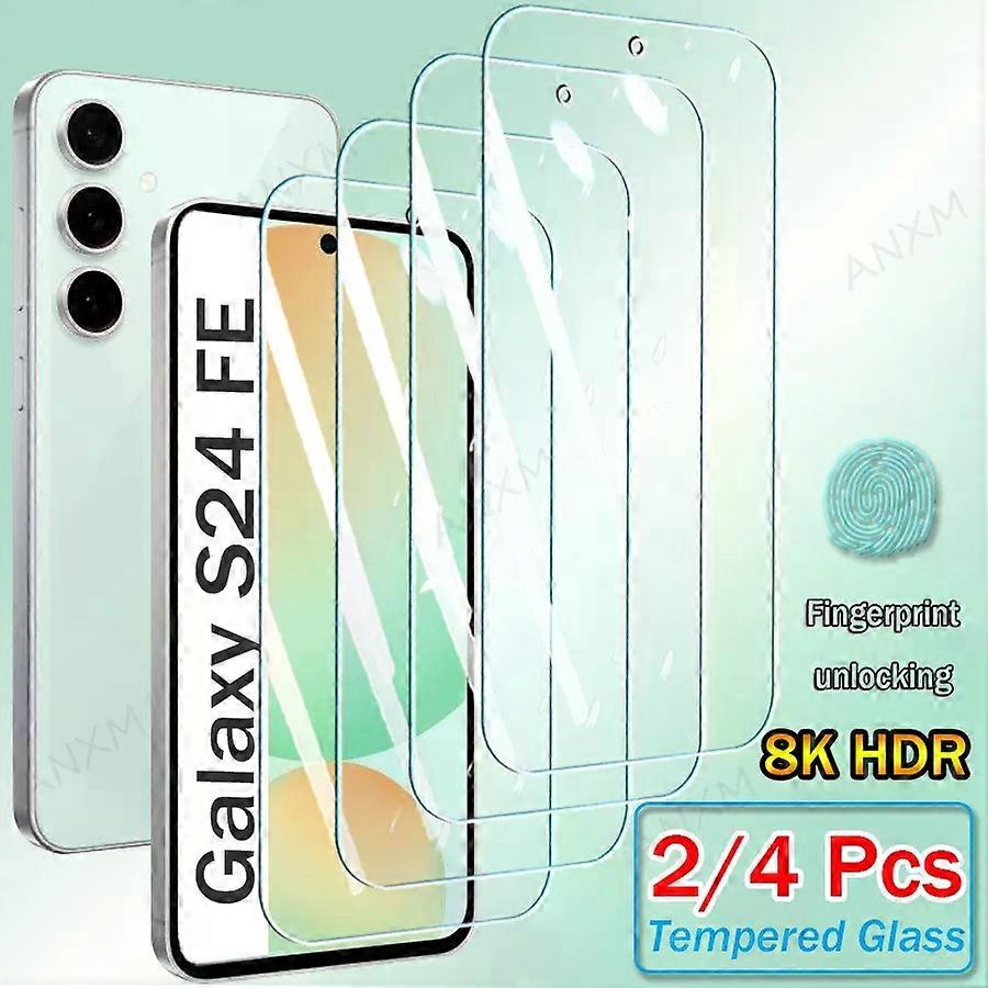 Stand 2/4Pcs Tempered Glass Samsung Galaxy S24 Ultra S23 S22 S21 Plus FE A55 A35 A06 A15 A25 A34 A04 A05 Screen Protector Cover Glass
