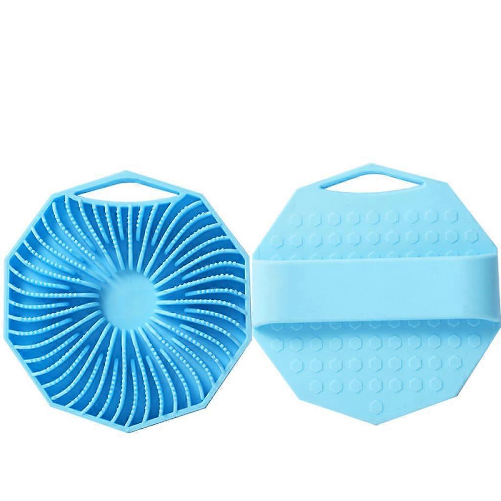 Silicone Shower Brush with Hexagonal Design, Wall-Mounted Bath Scrubber for Body Cleaning