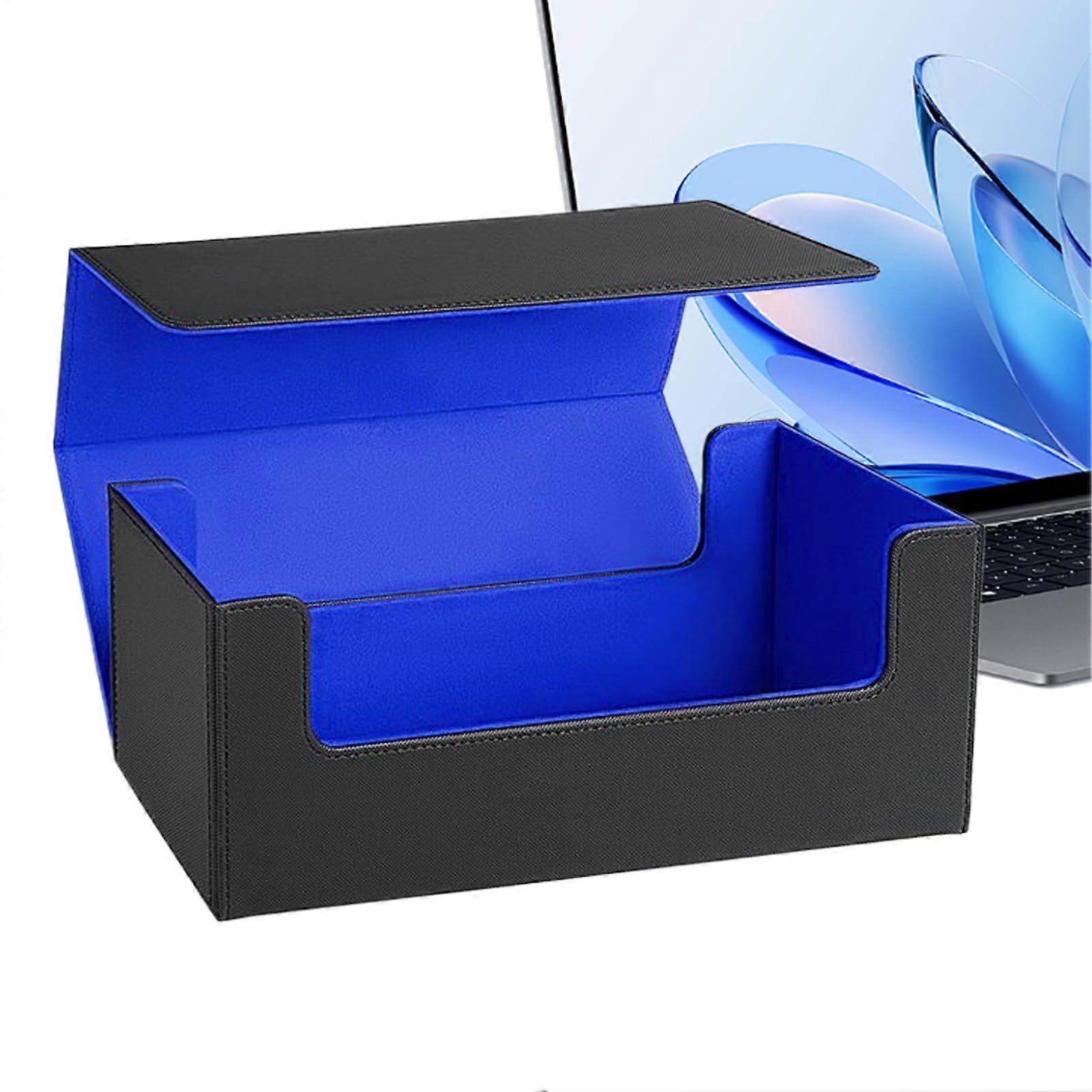 Card storage box, card box organizer Divide Trading Card Organizer Box Portable storage container with magnetic closure, blackblue