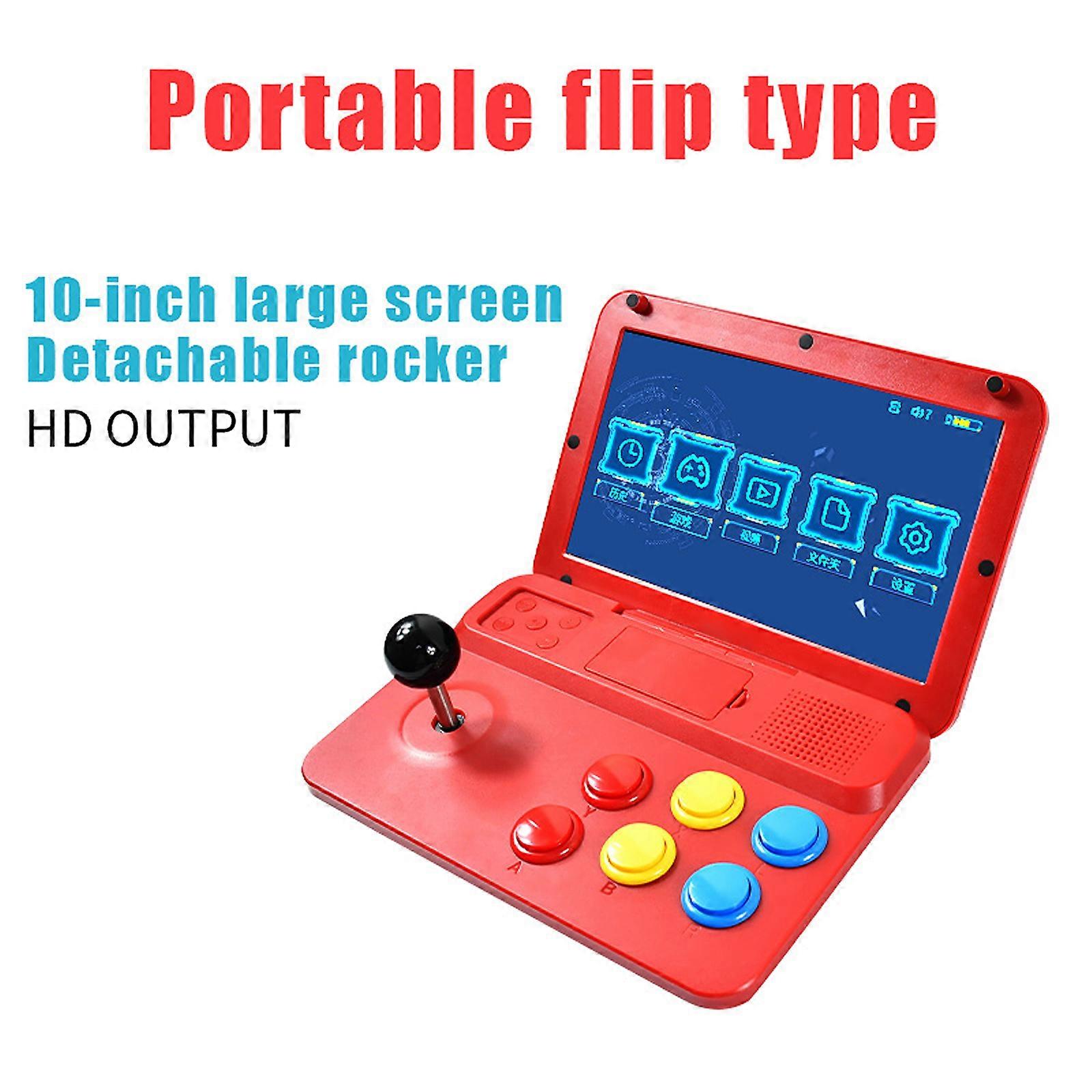Powkiddy A13 Console Handheld Game Arcade Joystick Built-in 3000 Games 10-inch Screen Music Video Player HD Output Support Wired Gamepad Connection