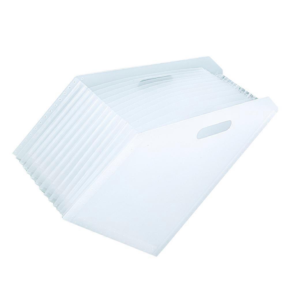 Accordion File Organizer Desktop Design Office Workers White 32.50X27.00X25.80CM File Storage 1Pcs