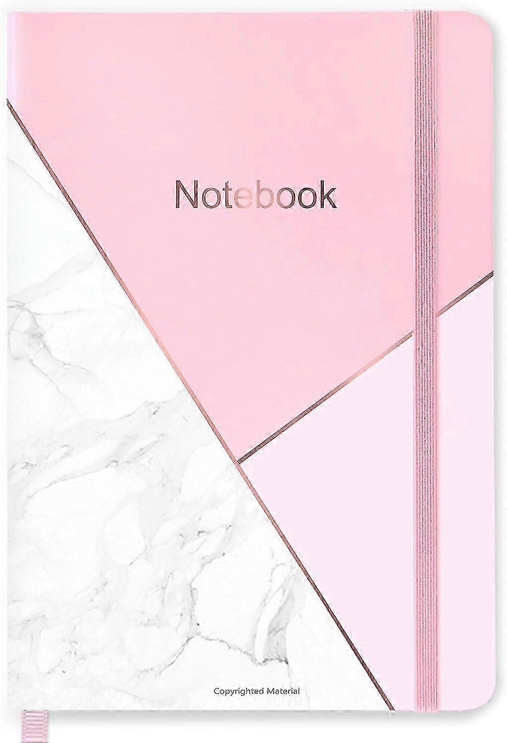 Hardcover A5 Notebook with 200 Pages of Lined Cream Paper - Journal with Inner Pocket, 21.5 x 14.5 cm for School & Work