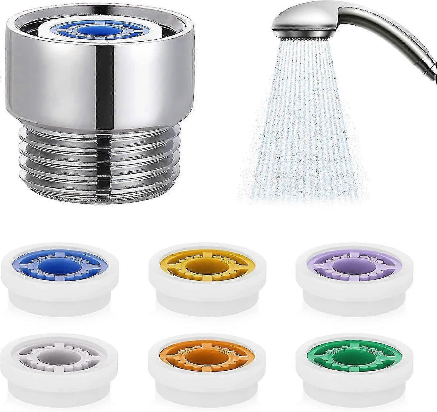 Flow Regulators for Shower Head, Shower Flow Restrictor Set, Adapter, 6 Different Flow Rates