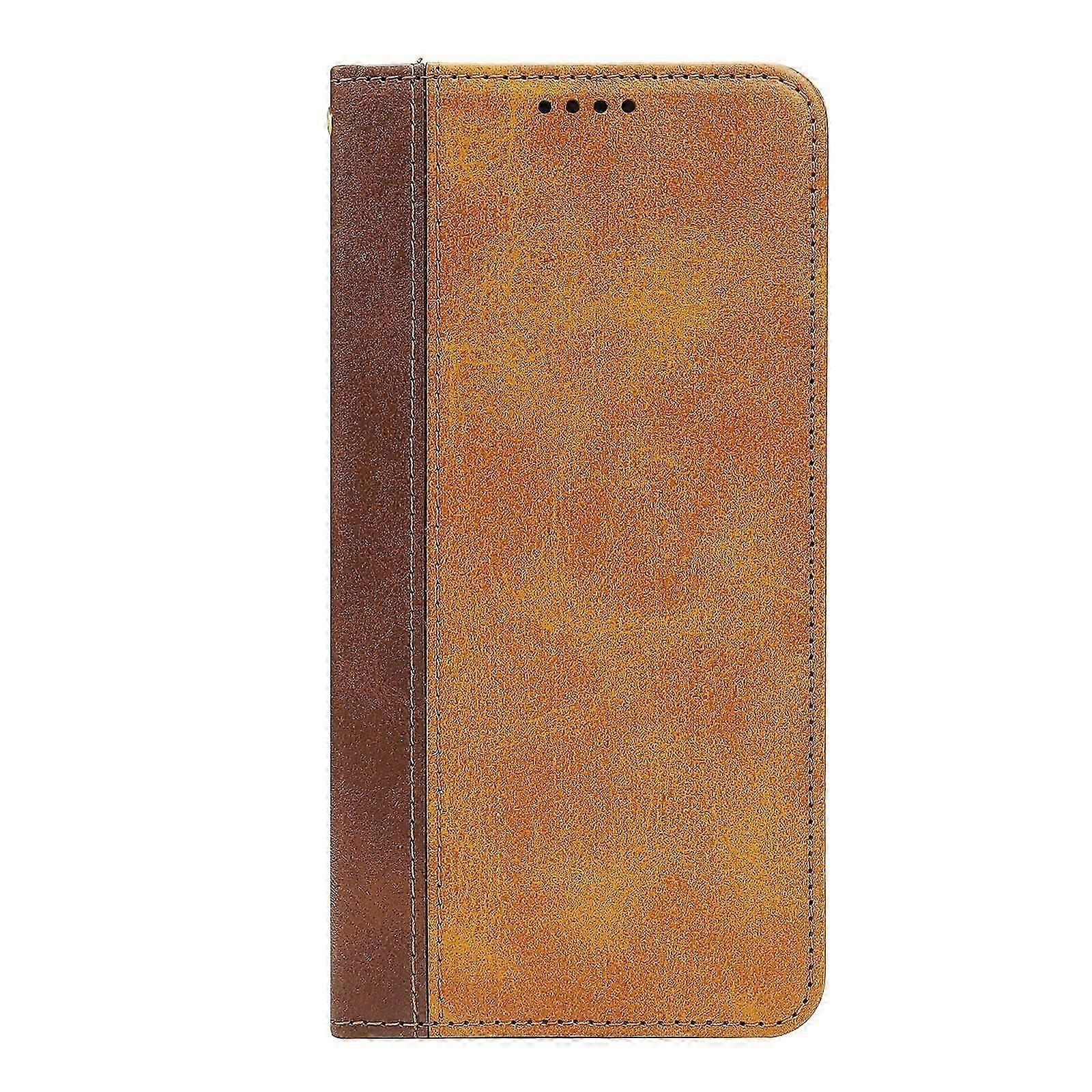 Applicable To Apple Iphone16e Flip 12 Phone Case 15Pro Calf Leather Color Matching 11 Strong Magnetic 13 Drop-Resistant Leather Case