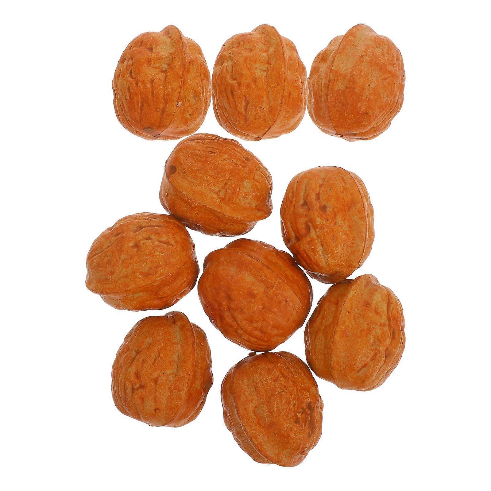 10pcs Lifelike Artificial Walnuts Realistic Faux Nut Models for Photography, Decoration & Home Decor Highly Detailed, Easy to Clean Props for