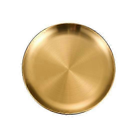 أطباق عشاء مستديرة من الفولاذ المقاوم للصدأ - سلطة سهلة التنظيف وأطباق تقديم للبيتزا والفواكه واستخدام شواء التخييم في الهواء الطلق