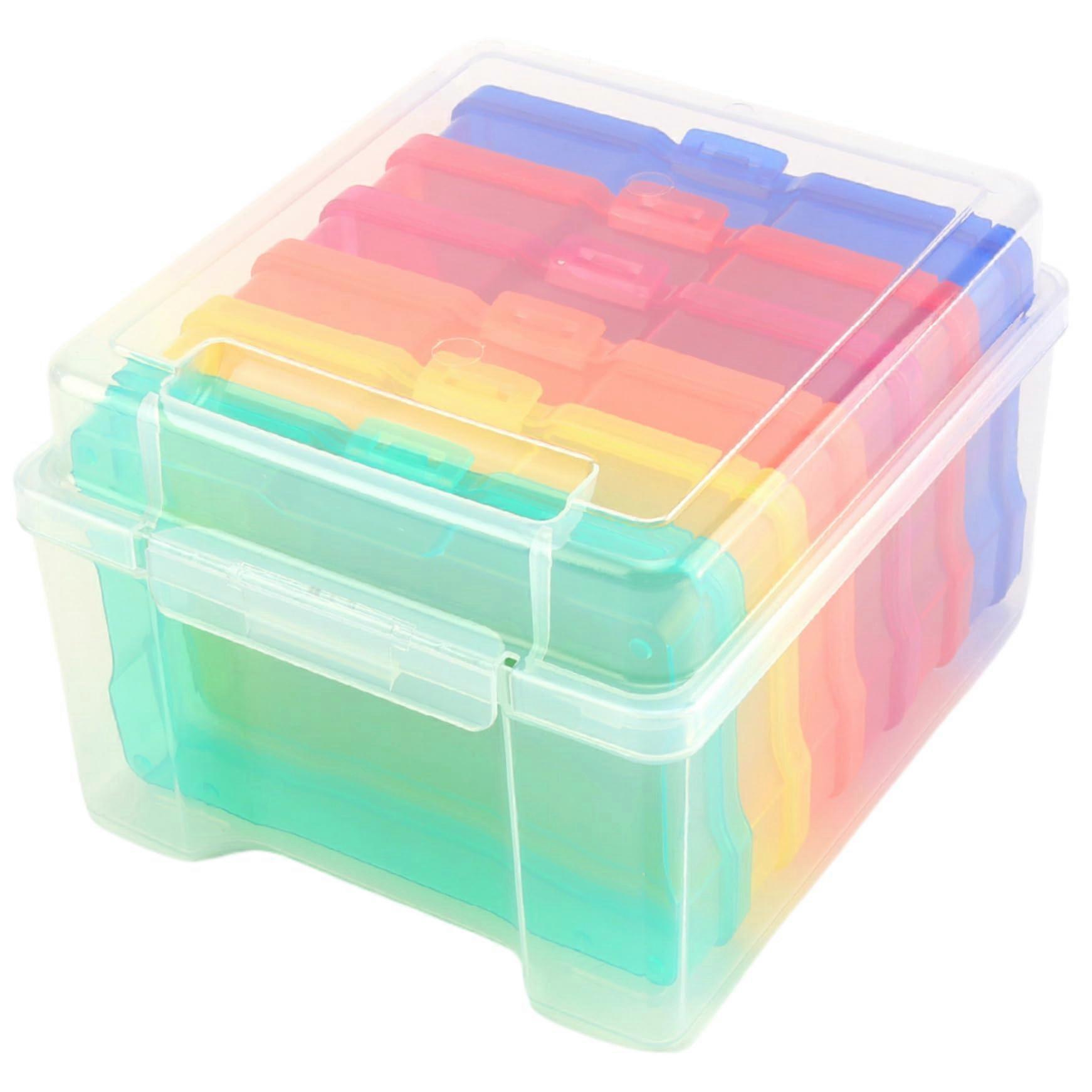 Photo Storage Container with Buckle - Spacious Transparent Boxes for 4x6 Photos, Stamps, Seeds, Scrapbooking