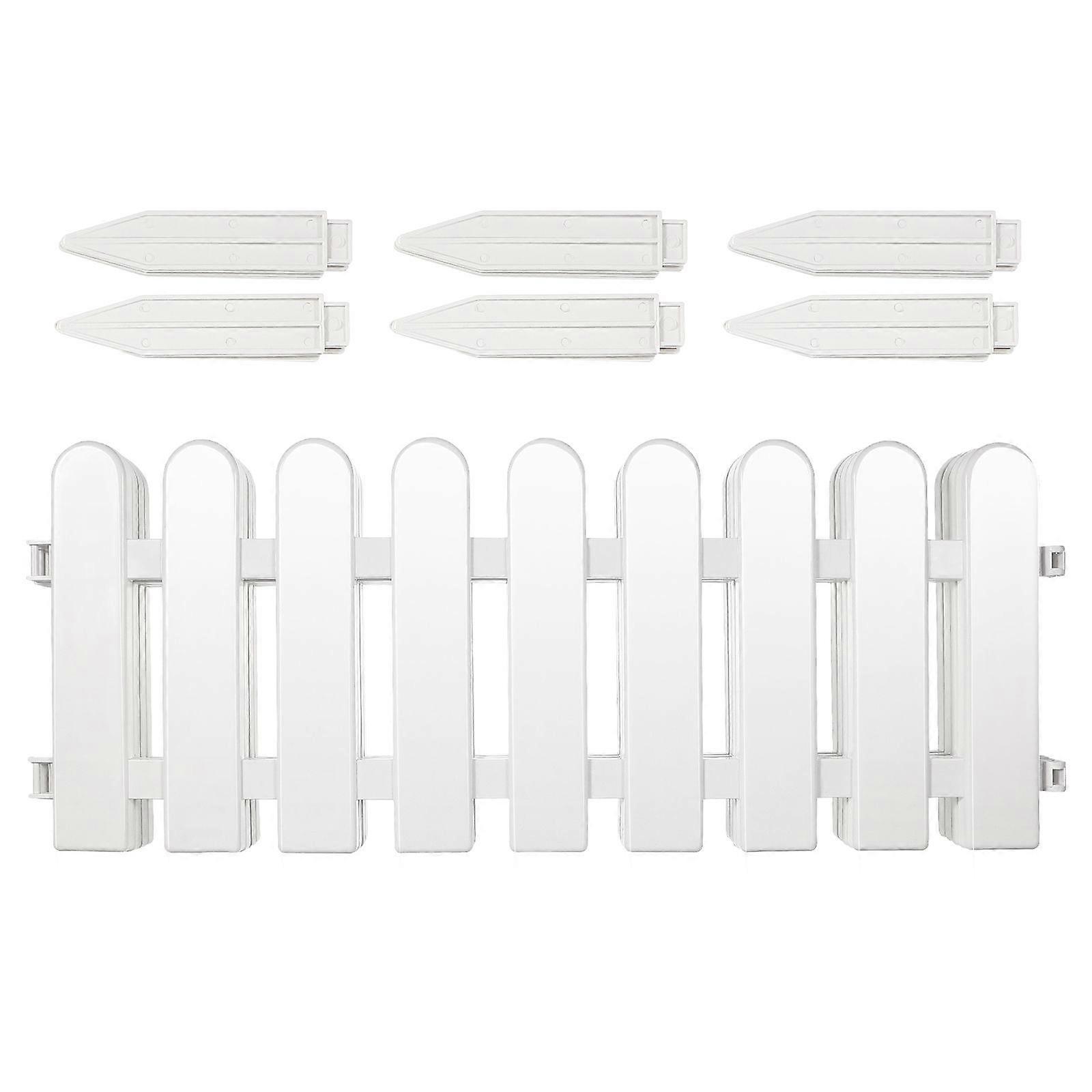 Scicalife 4 Sets Kunststoff Lattenzäune Garten Hof Dekorative Zäune Garten Grenzzäune (weiß)