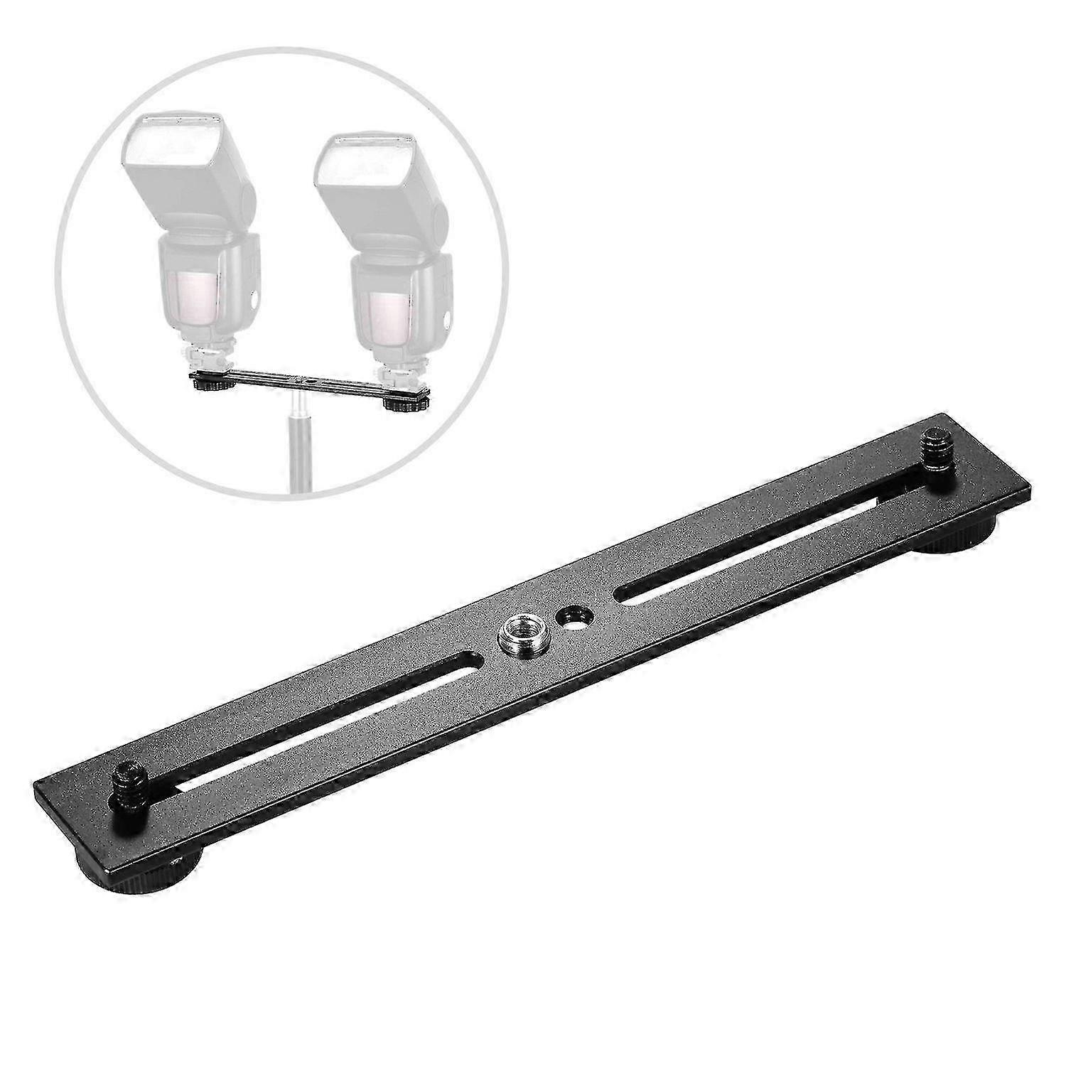 Dual Camera Mount Tripod Bracket Camera Flash Brackets Extension Bar avec vis de 1/4 de pouce pour caméra Dslr Led Light Stand Microphone