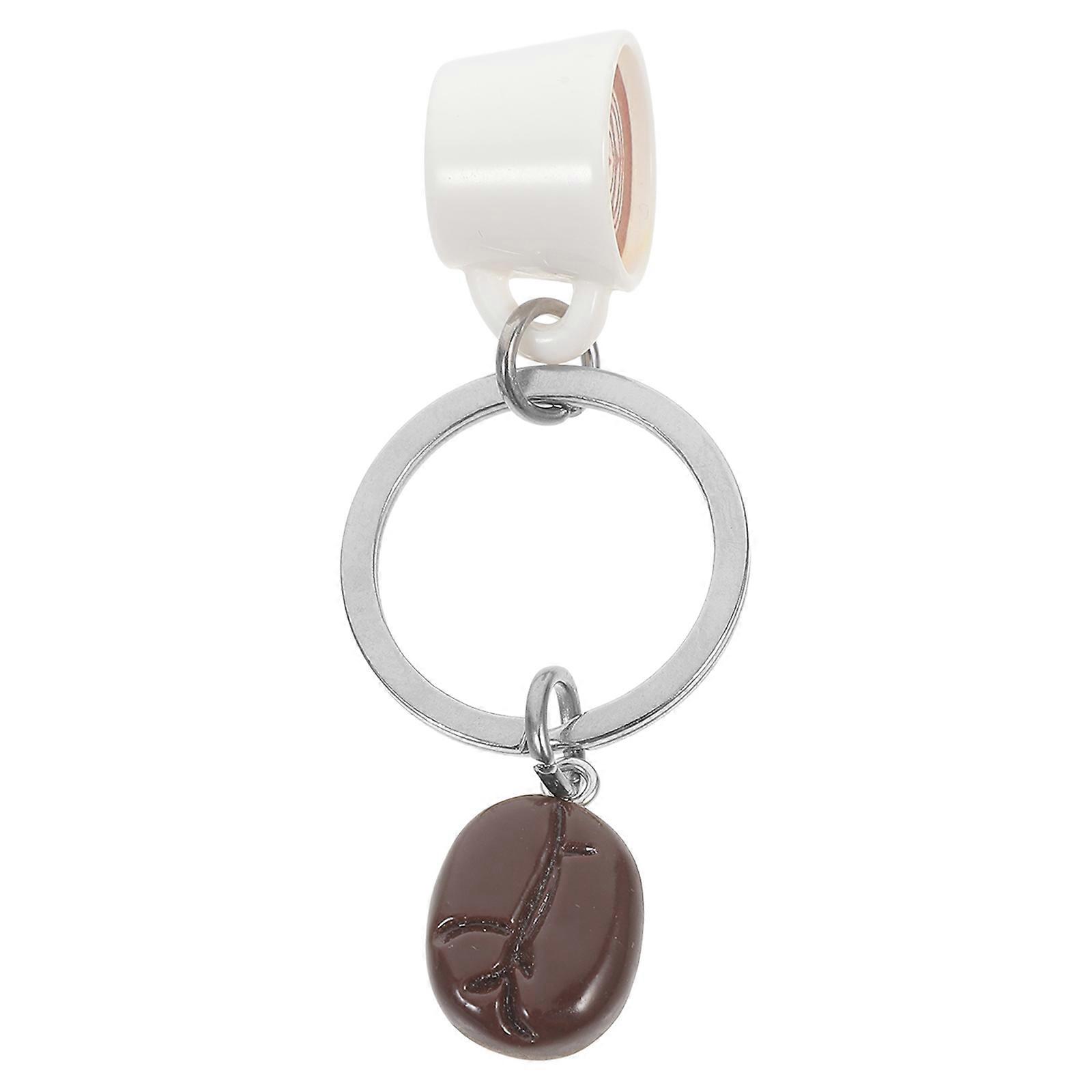 Adorable Coffee Cup Keyring Coffee Bean Keychain Bag Charm Backpack Accessory