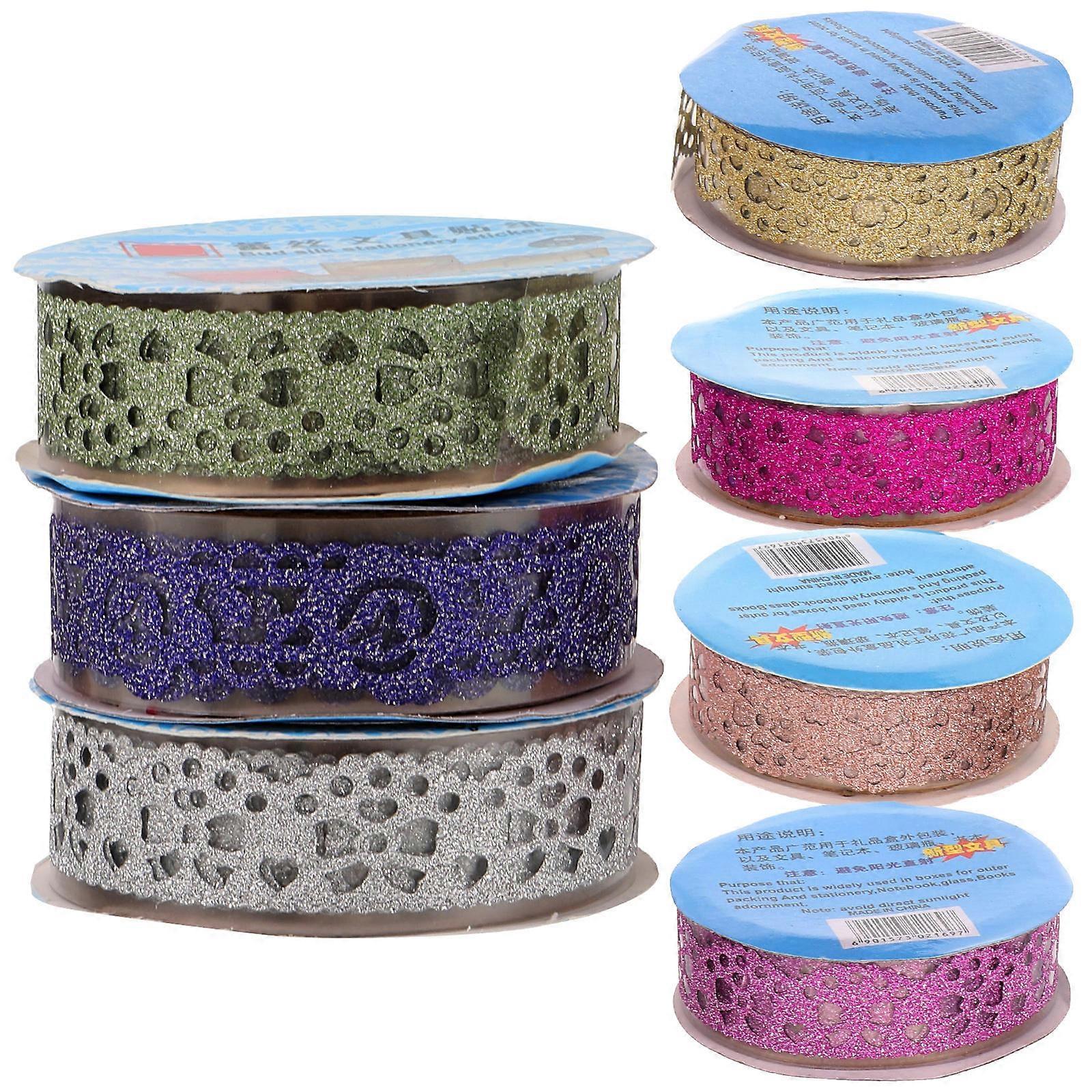 7 Rolls of Lace Tape DIY Lace Sticker Washi Lace Tape Photo Album Tape (Mixed Style)