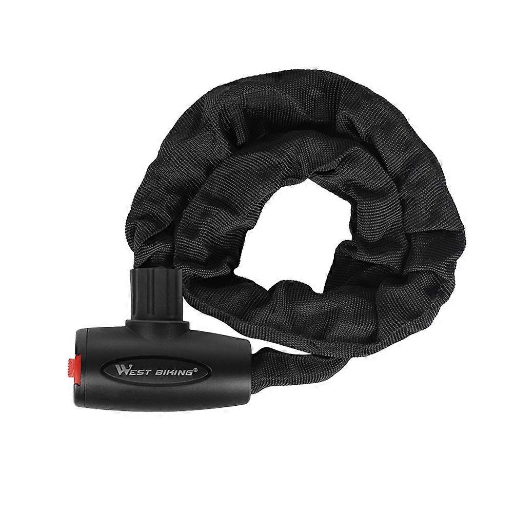 Black Heavy Duty Metal Chain Lock for Bikes with Protective Sleeve 0.9M