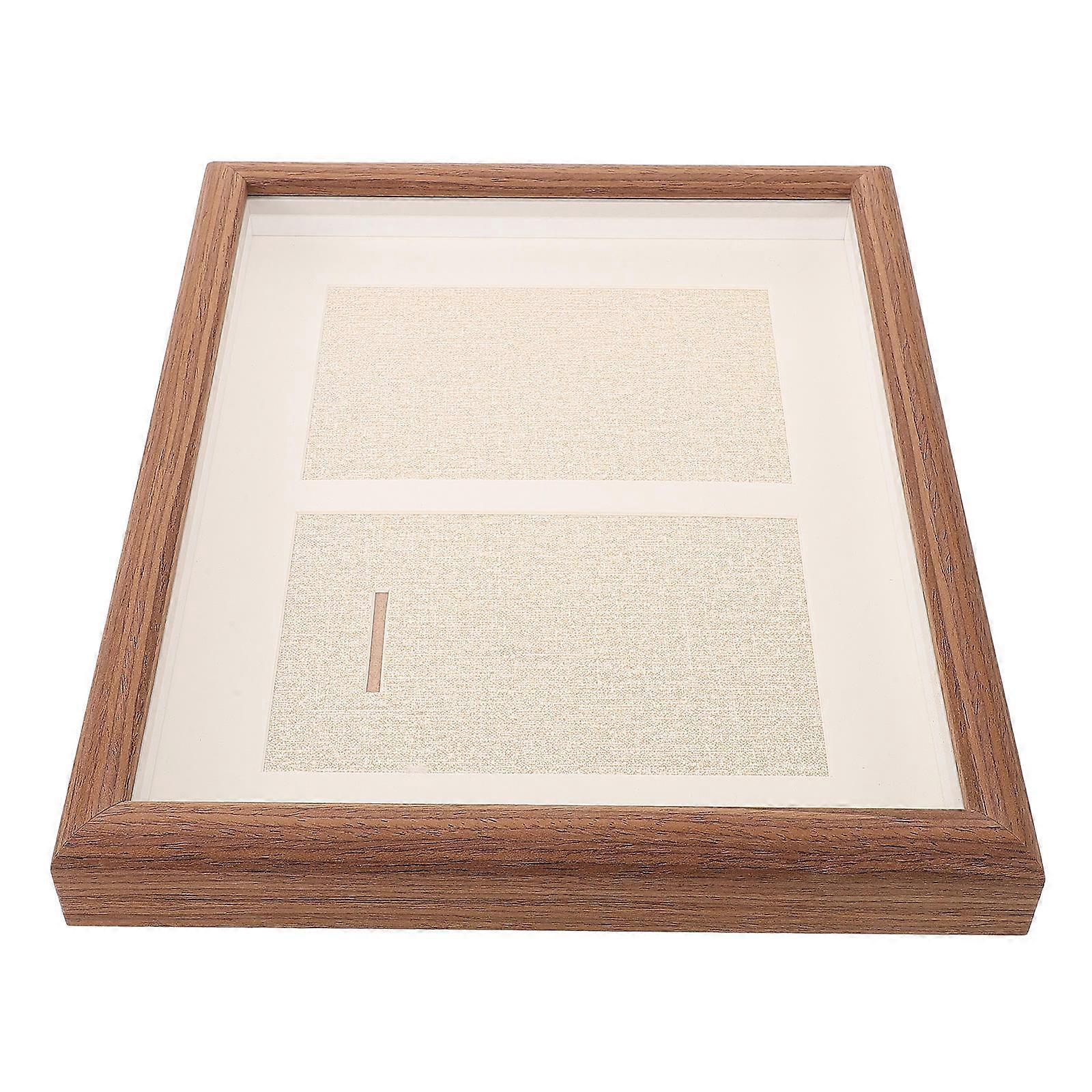 Shadow Box Medal Display Case Coffee Color Rectangular Shape Home Decor Photo Storage 1Pack
