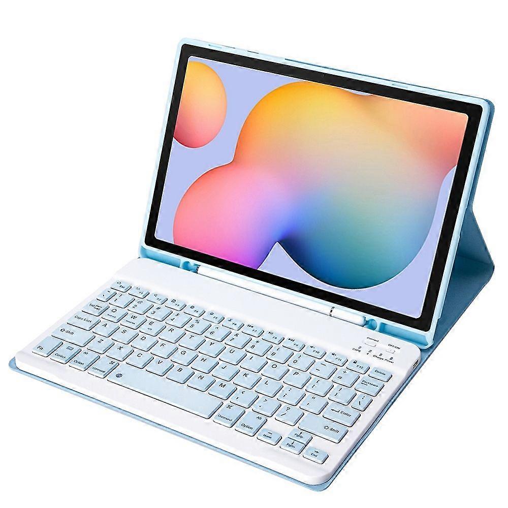 Bluetooth Keyboard for Samsung Galaxy Tab S6 Lite (2020) P615 P610/ (2022/2024) with Leather Case Set