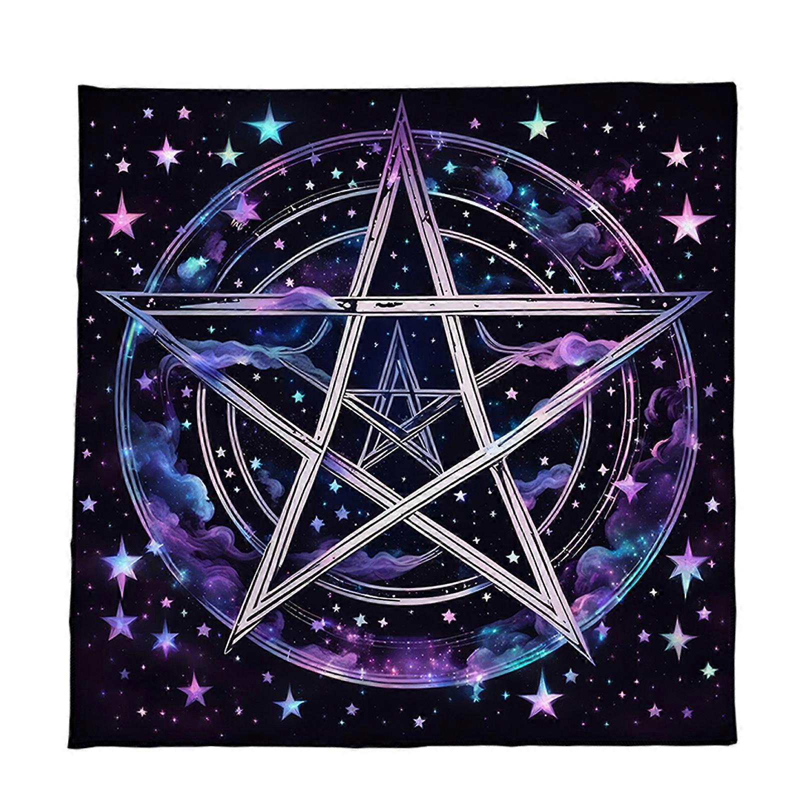 Star Circle Pattern Tarots Card Tablecloth Altars Cloth Altars Cloth Divinations Card Table Cloth Tapestry Easy Use  75x75cm