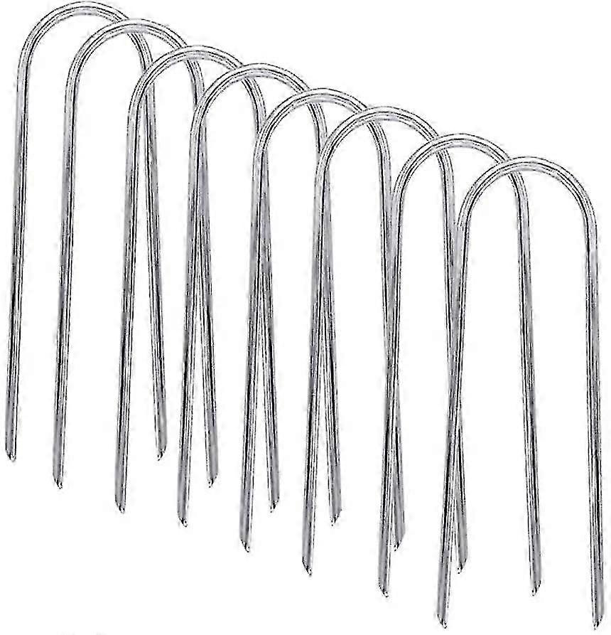 8pcs Heavy Duty U Type Wind Stakes with Sharp Ends - Trampoline Ground Anchor for Safety