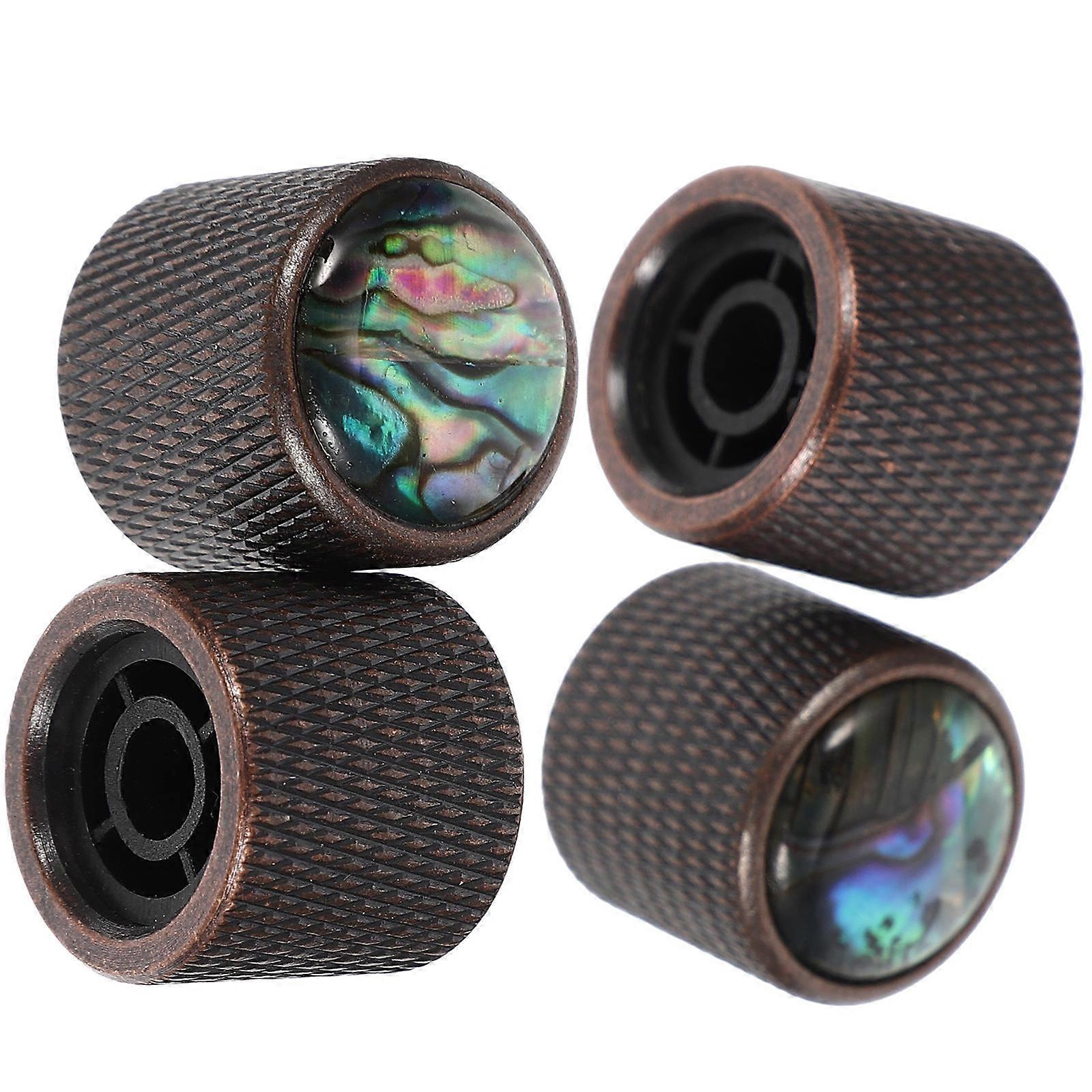 Electric Guitar Volume Knobs for Guitar Use 4Pcs Metal and Shell Bass Knobs