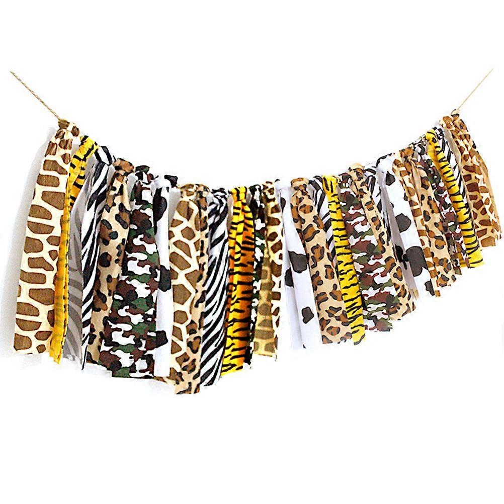Leopard Print Colorful Hanging Banner Garland Decorative Cloth for Party, Nursery, Home and Store Chair Decorations