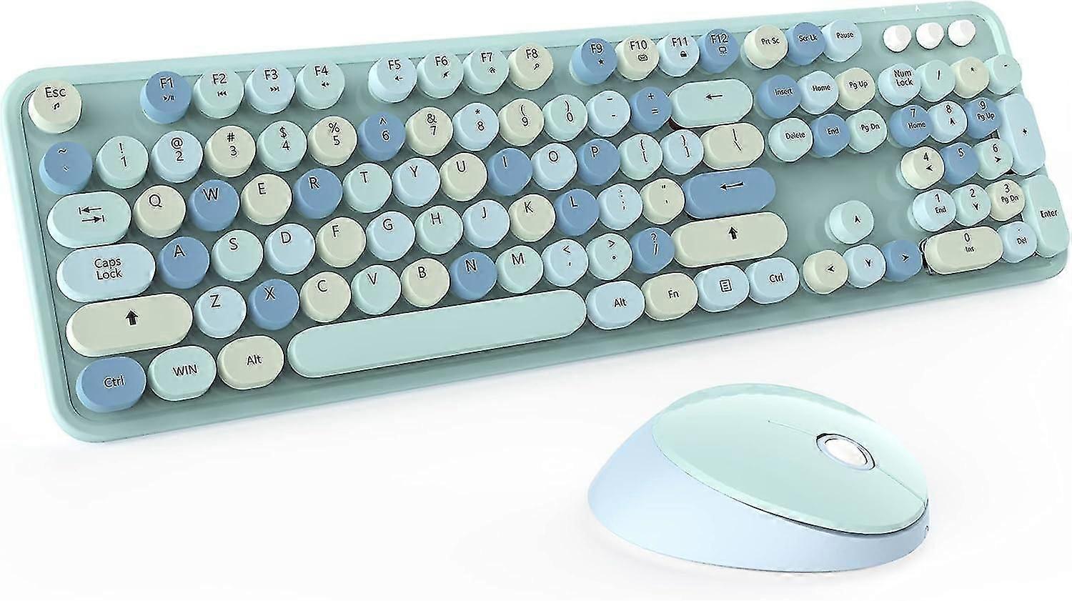 Wireless Retro Keyboard and mouse combo ,Round keys