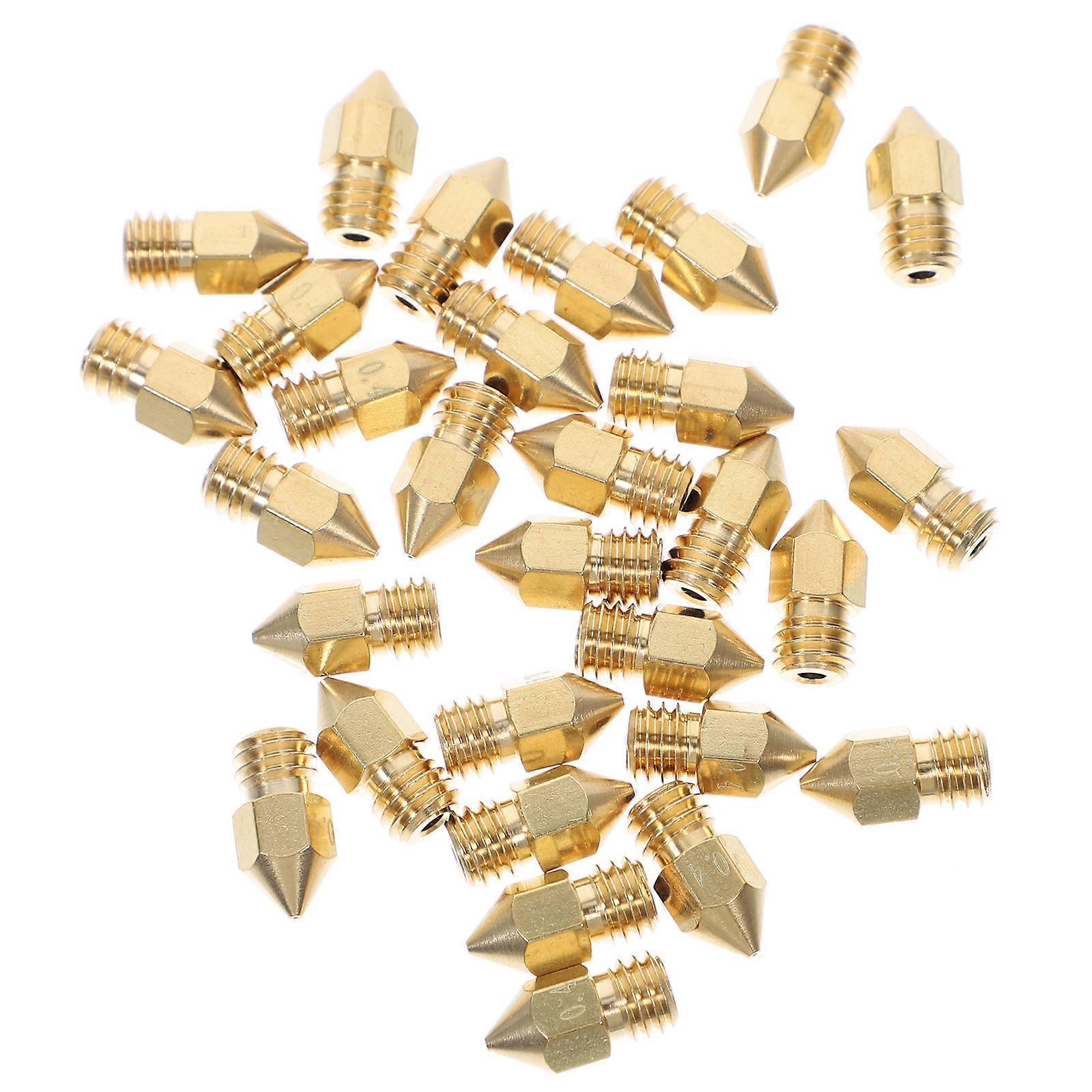 Smooth Flow Nozzles 3D Printer Extruder Nozzles Yellow 1.2X0.7X0.7CM High Temperature Printing 30Pcs