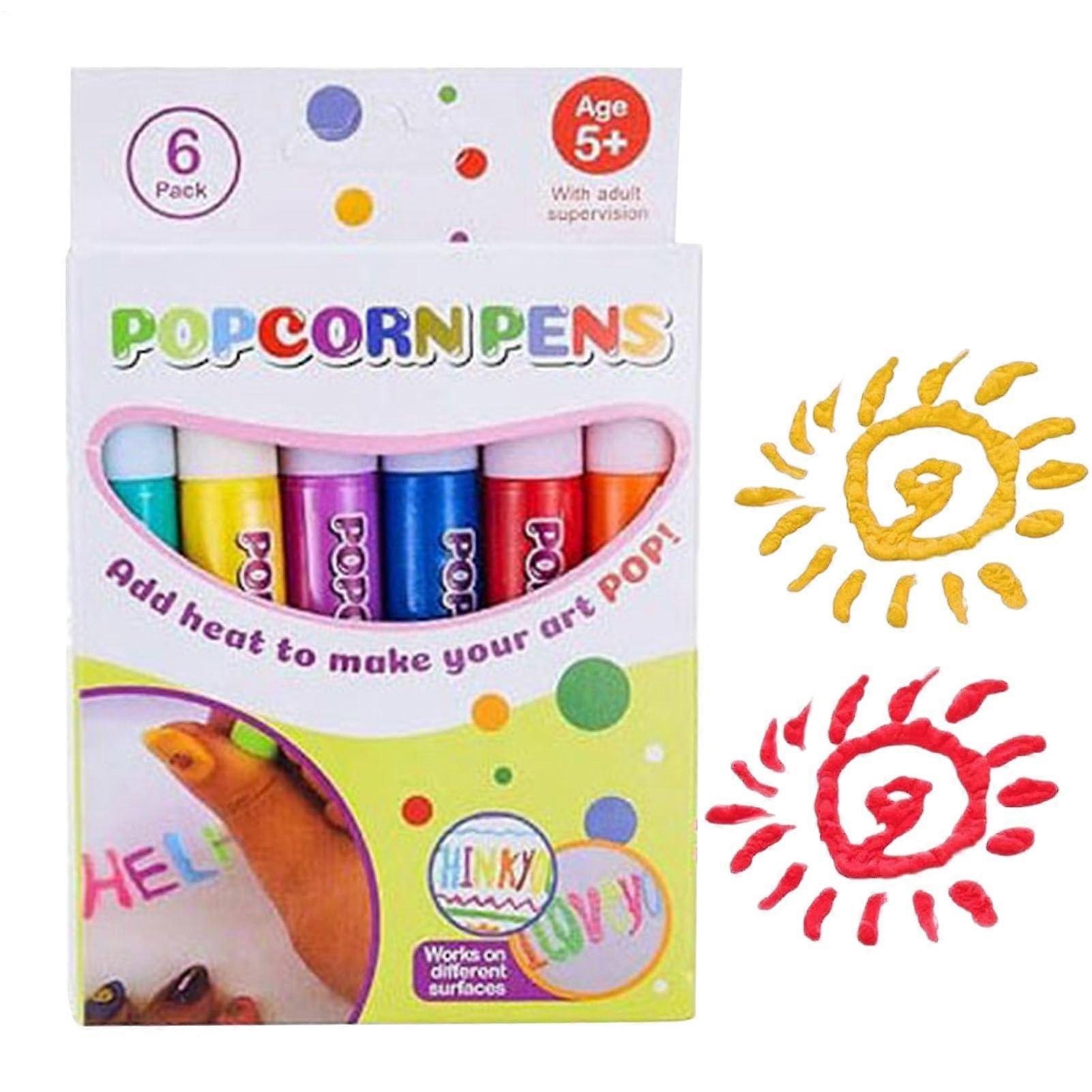 Magic Ink Bubble Stifte - 6 Colorful 3D Markers for Kids Crafting, School Projects, Scrapbooking and Art Class