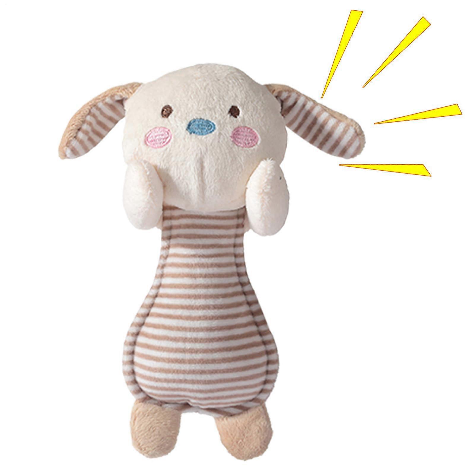 Plush rattles for babies, plush rattle toys, soft sensory snap shakers, cute bunny bearshaped hand toys for babies, coffee.