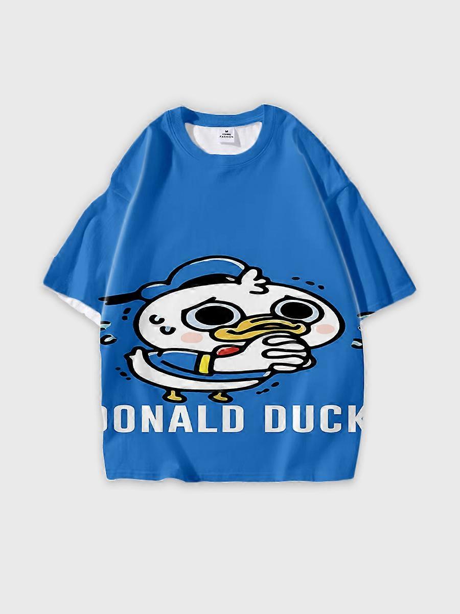 T-shirt round neck Cartoon Pattern loose short sleeve D3185