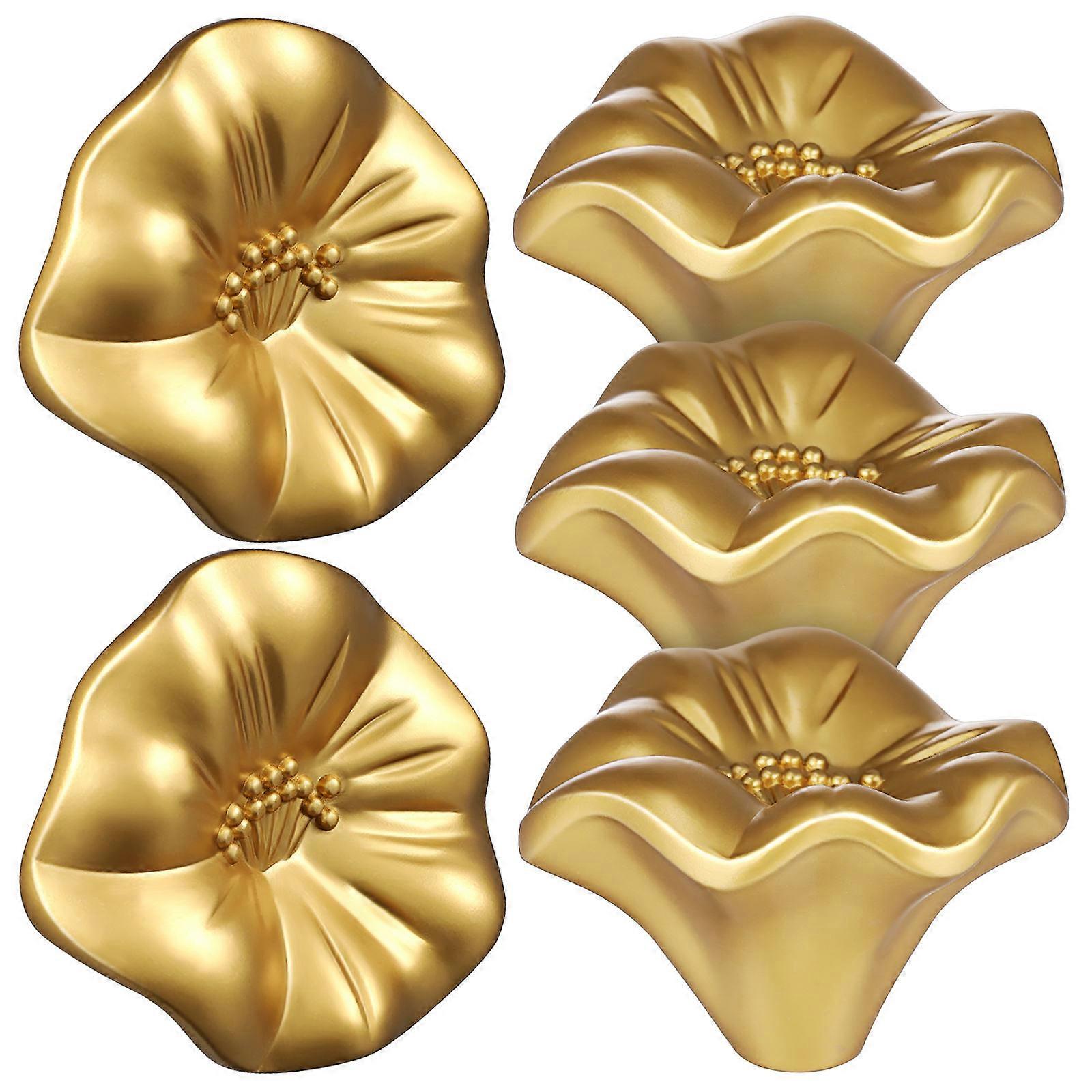 Door Handle Flower Dresser Knobs for Cabinet Doors 5Pcs Decorative Vintage Pulls