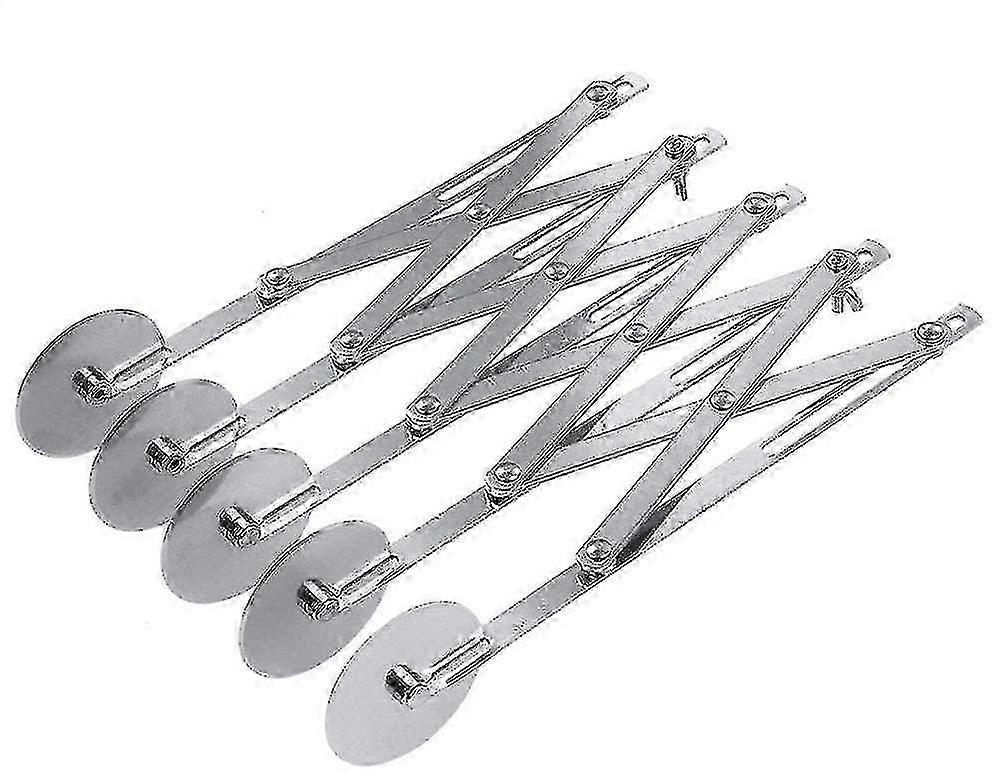 5 hjul konditor, rustfritt stål teleskopisk pizza slicer, multihjulskutter, deigdeler