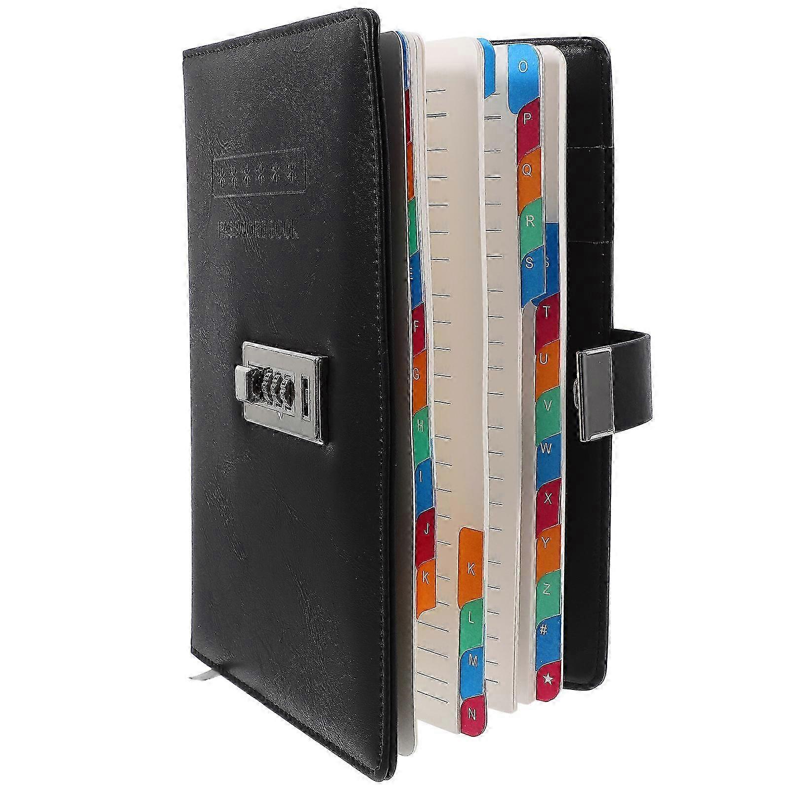 Password Lock Notebook Secure Password Keeper Gifting For Friends Black Color A5 Size 1Pack