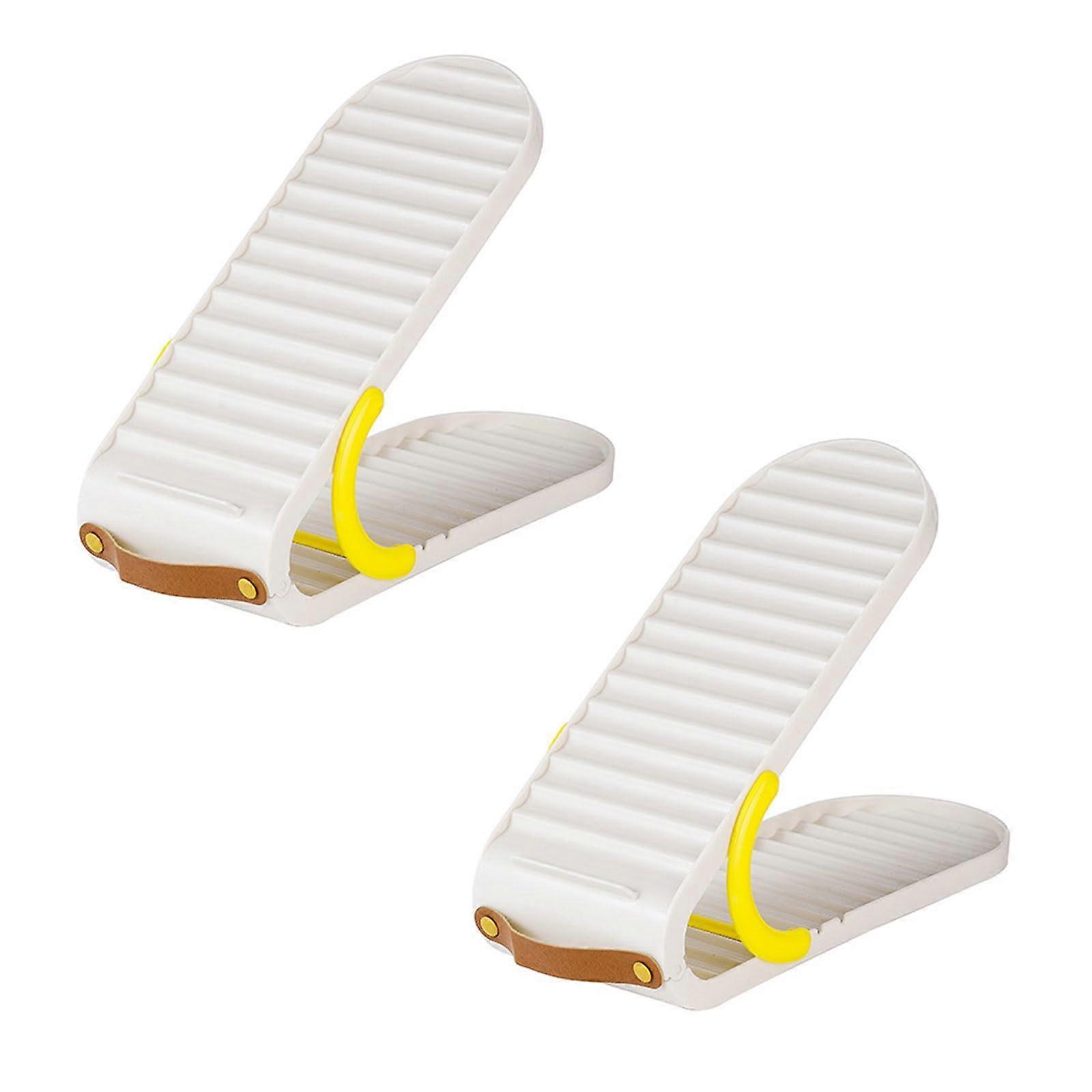 2 Piece Adjustable Shoe Rack Set with 3 Height Levels for Efficient Storage, Grey Snow Colour Shoe Organizer