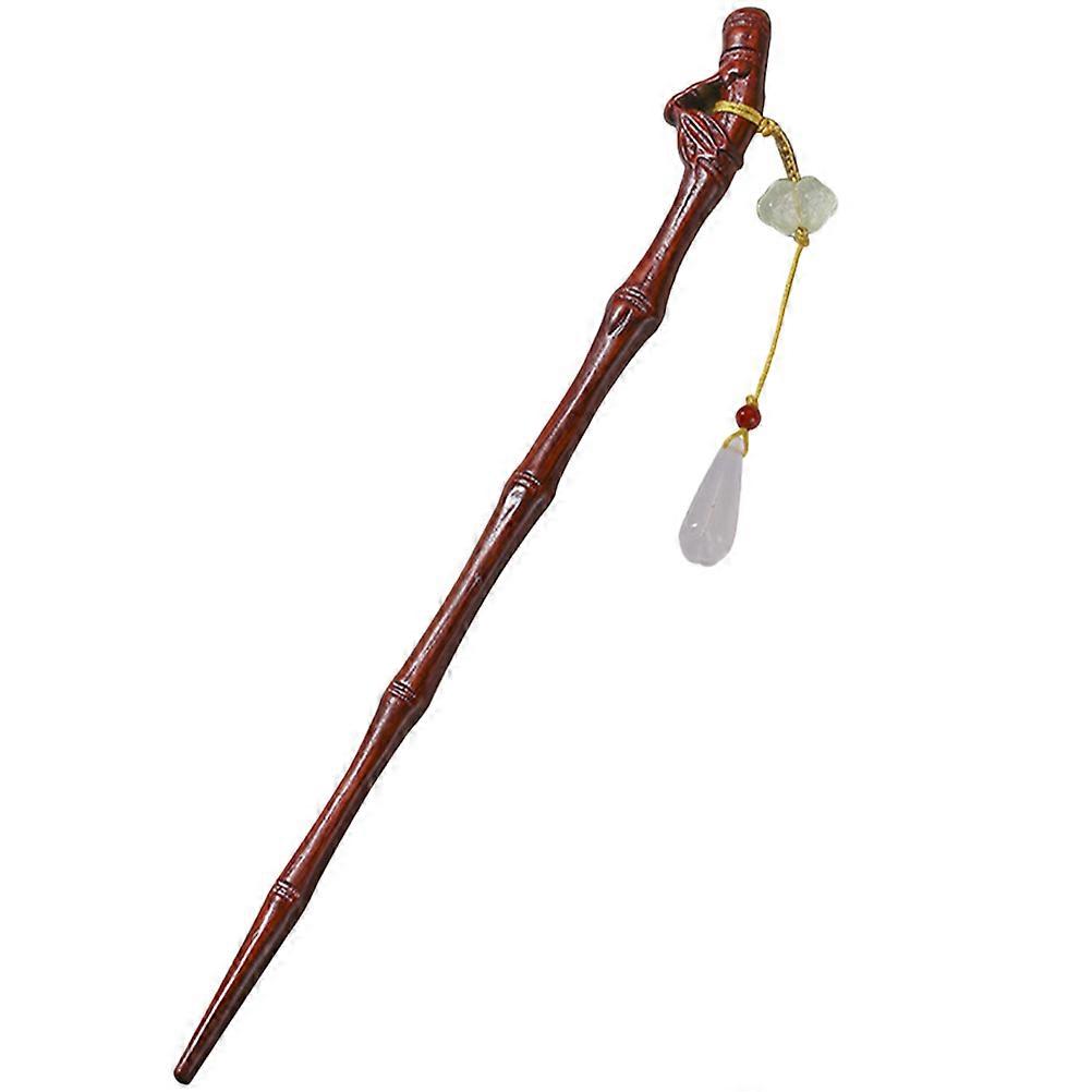 Brown Wooden Hairpiece with Chalcedony Tassel for Decor Elegant and Comfortable to Use