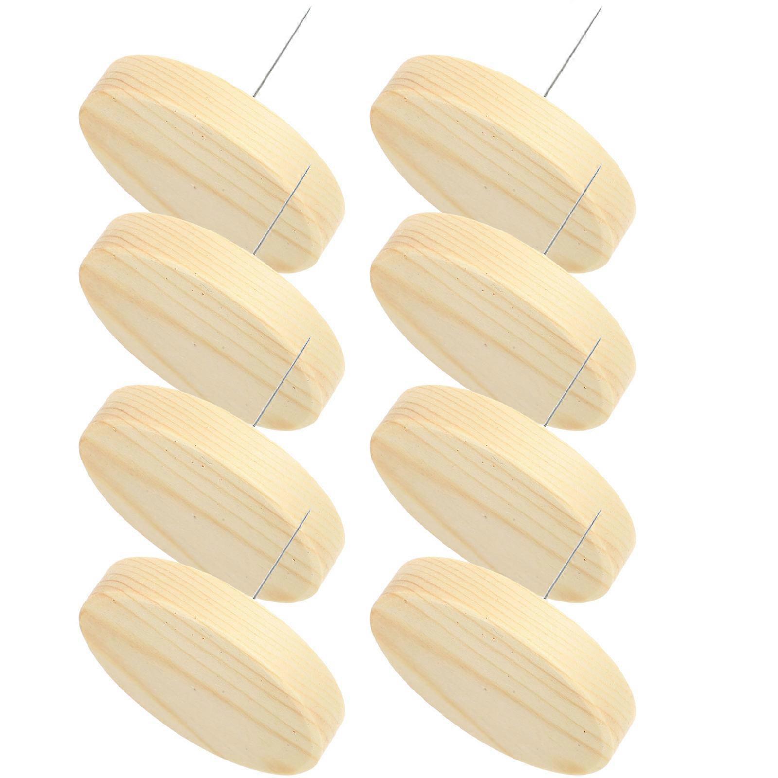 Sturdy Wooden Doll Display Stand with Metal Needles for Decoration Use Light Yellow 8 Pieces
