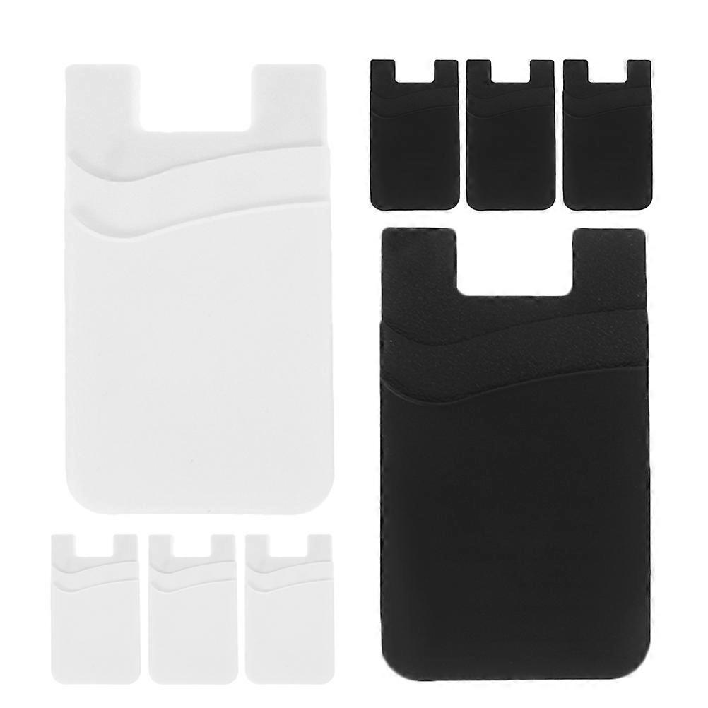 8 Pcs Silicone Card Holder Sleeve For Mobile Phones Double Layer Adhesive Attachment Travel And Daily Use Scratch-resistant Feature