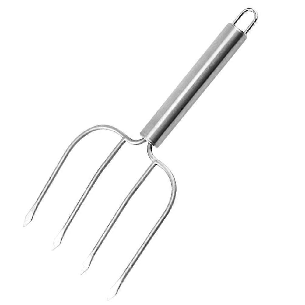 Masteelf Stainless Steel BBQ Fork Meat Grilled Fork with Handle Design Barbecue Fork for Grill Meat Skewer