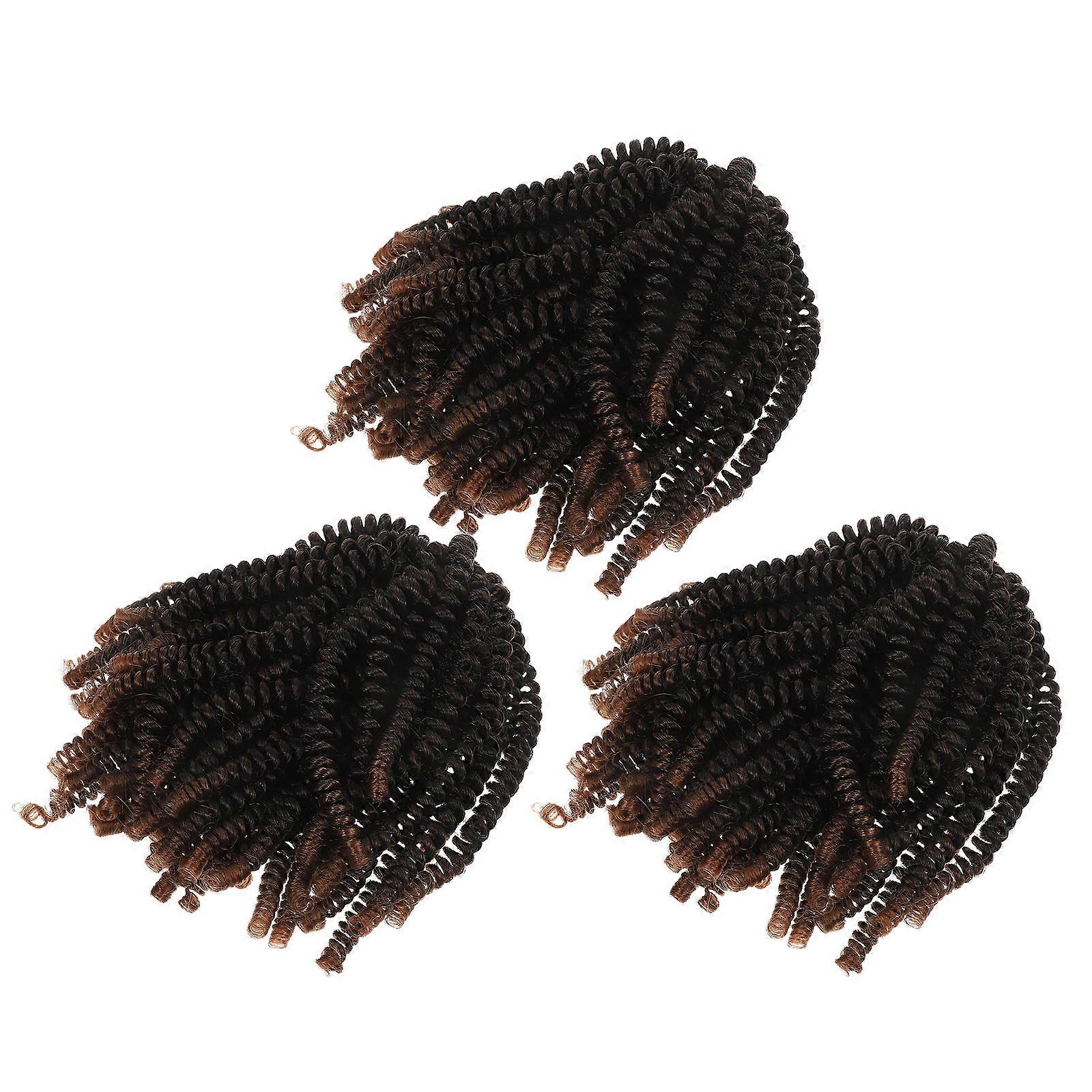 Dreadlock Wigs Spring Twist Hair European African Style 8 Inch Dark Brown 3 Sets