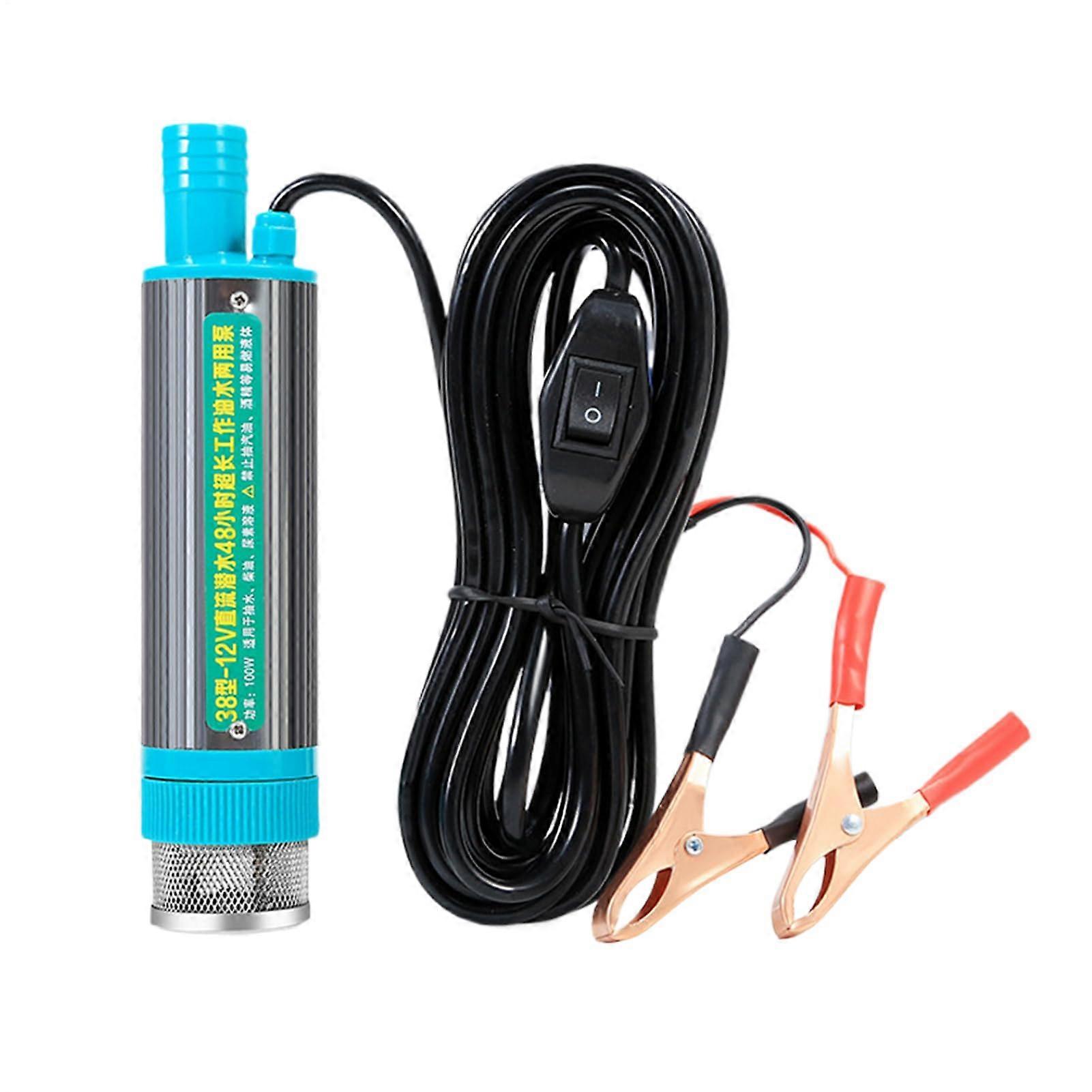 Pompe à eau Dispositif de ravitaillement portable avec 2 pinces crocodiles pour voitures, camions, bateaux
