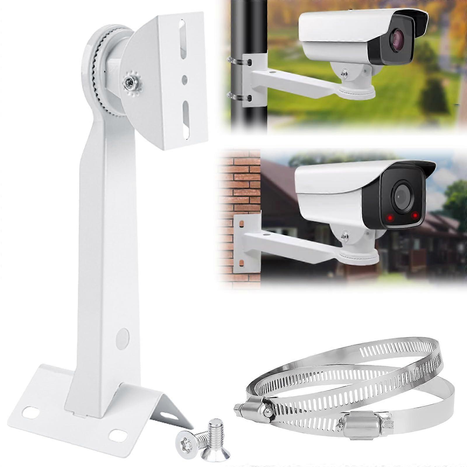 Surveillance Camera Pole Mount, Metal Mounting Corner with 2 Adjustable Loops