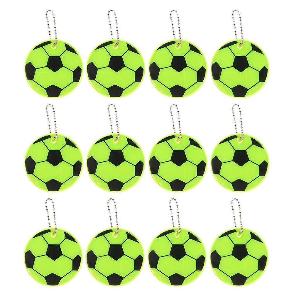 reflective PVC Keychains with Soccer Design for Night Safety and Decor Green 12Pack