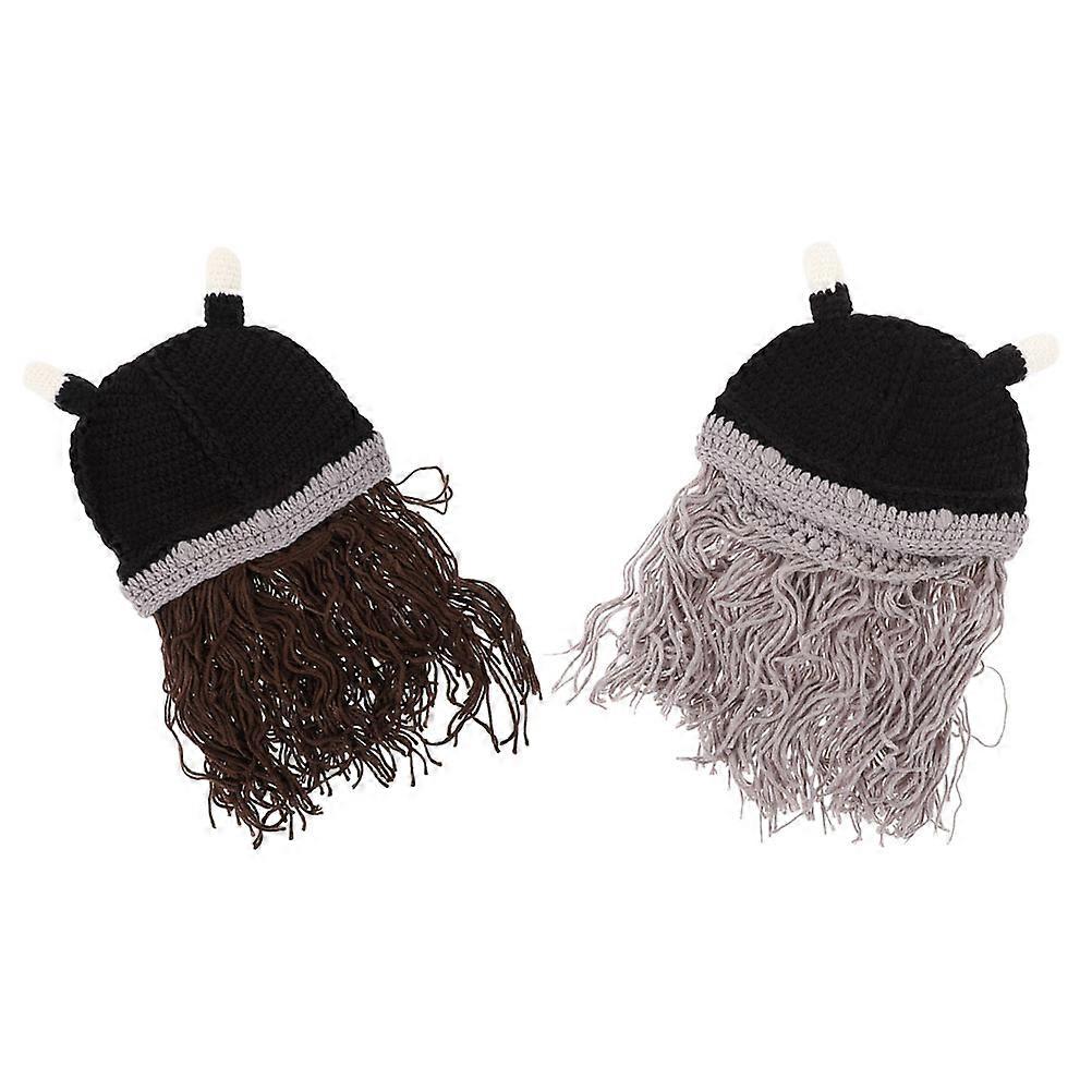 2Pack Viking Headpiece Horn Hat Cosplay Accessory For Men In Assorted Color Outdoor Use