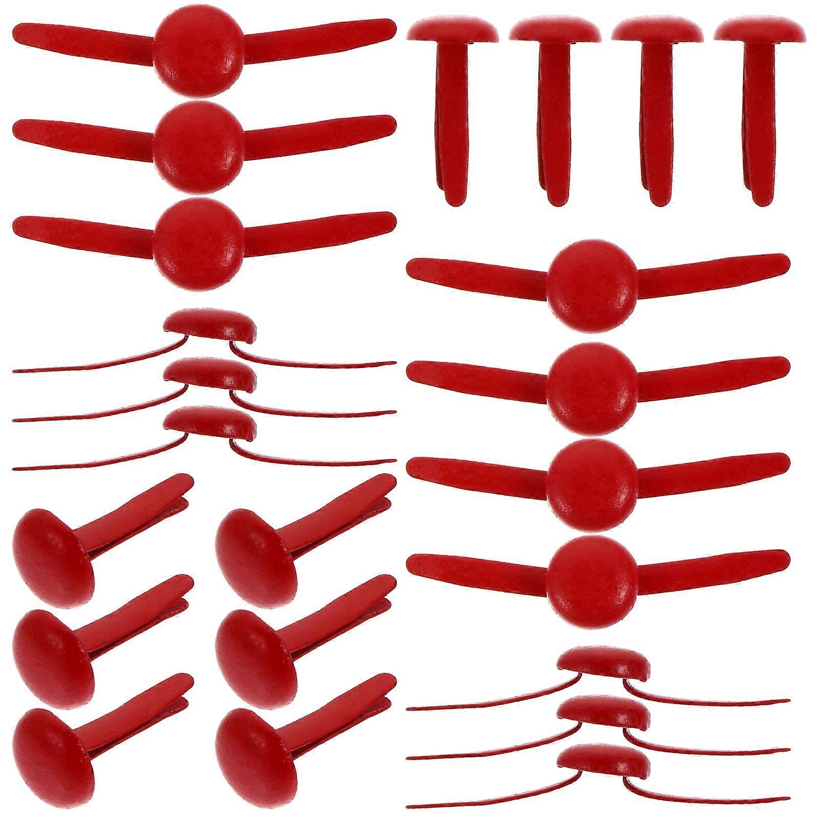 200pcs Mini Brads Fasteners, Two-Legged Nails Red Paper Clips Kid Stuff Metal Nail Rivet Mini Brads Scrapbooking Brads Iron Nails Paper Fasteners For