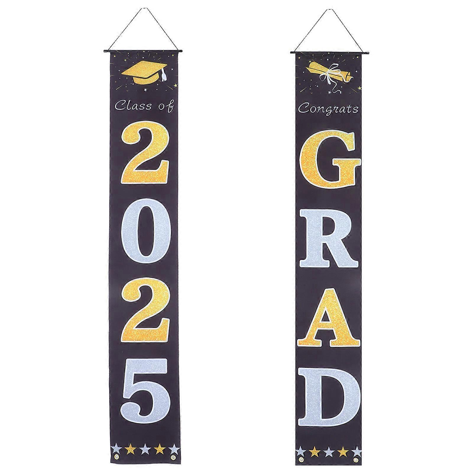 Outdoor Graduation Party Decoration Banner for School Campus Celebrations with Captivating Design and Quick Setup in Multi Color 1 Pair
