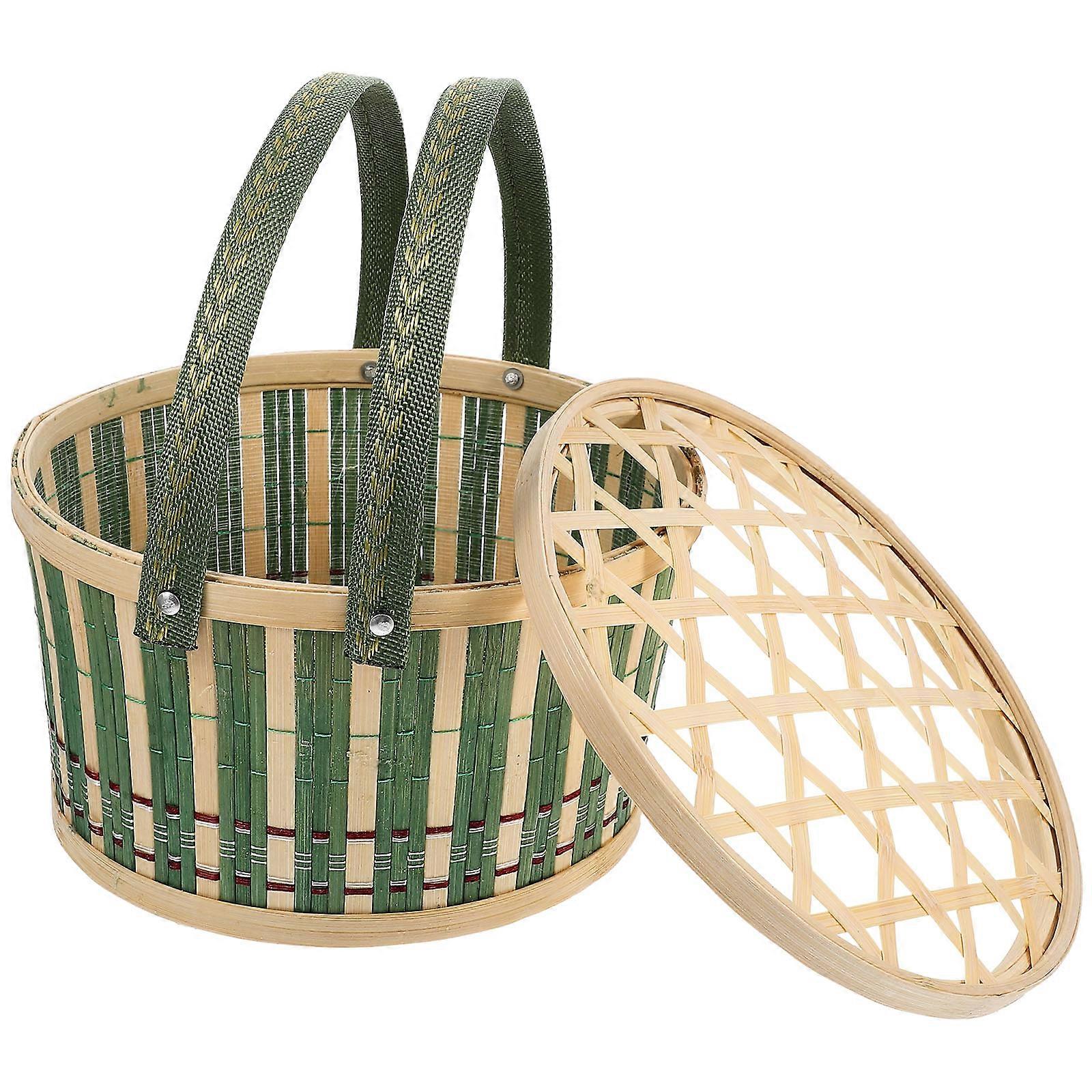 Handheld Woven Basket 2Pcs Storage Box For Easter Party Decoration And Kitchen Organization